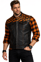 Men's Motorbike Vest Orange - OZ MOTOGEAR