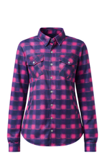 Ladies Summer Mesh Shirt Pink Plaid - Level 2 Protection - OZ MOTOGEAR
