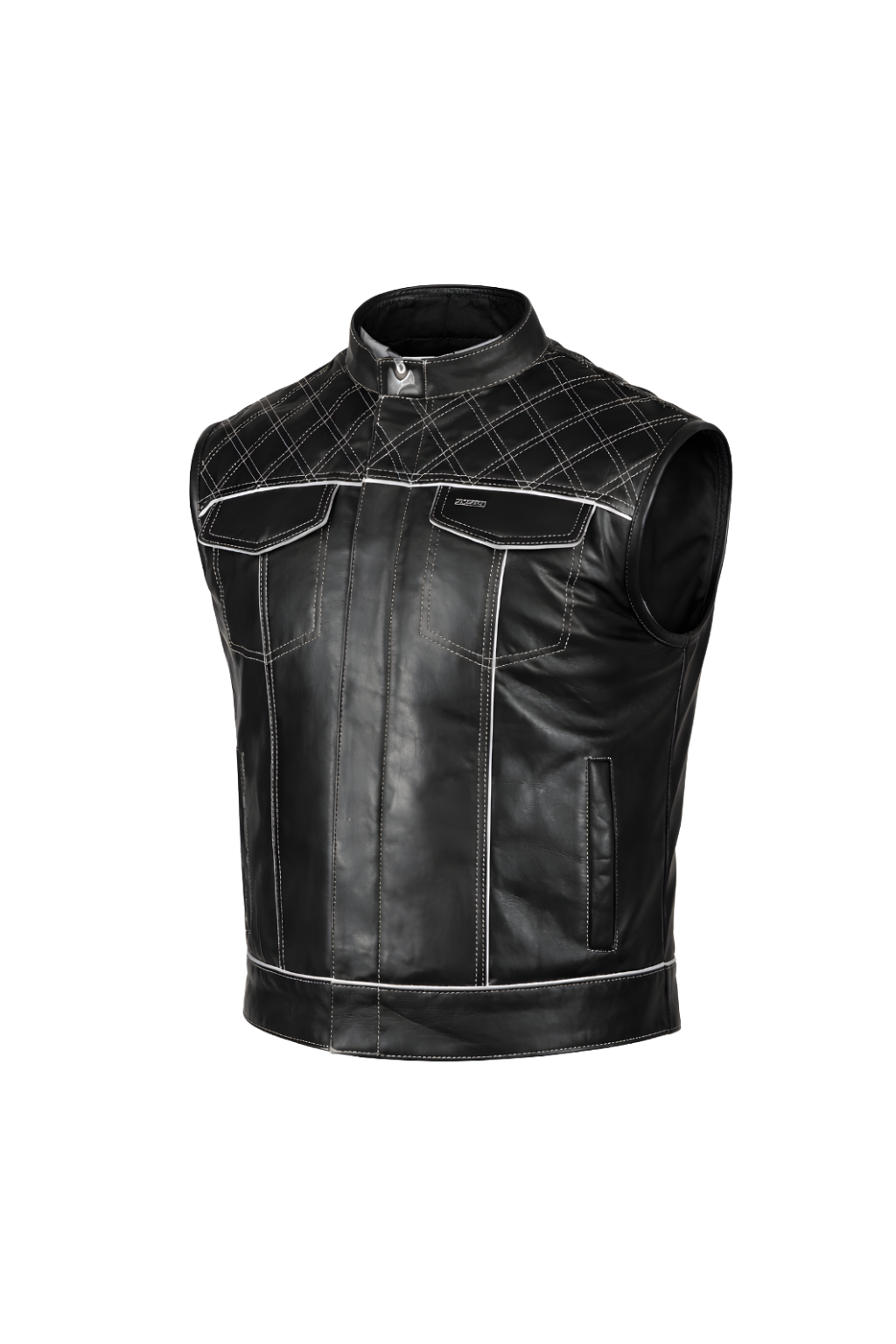 Men's Motorbike Vest Black & White - OZ MOTOGEAR