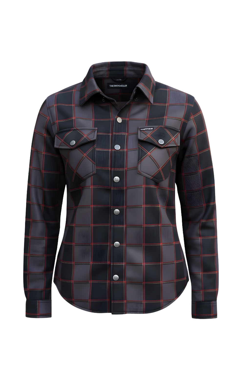 Ladies Summer Mesh Shirt Dark Grey & Red Plaid - Level 2 Protection - OZ MOTOGEAR