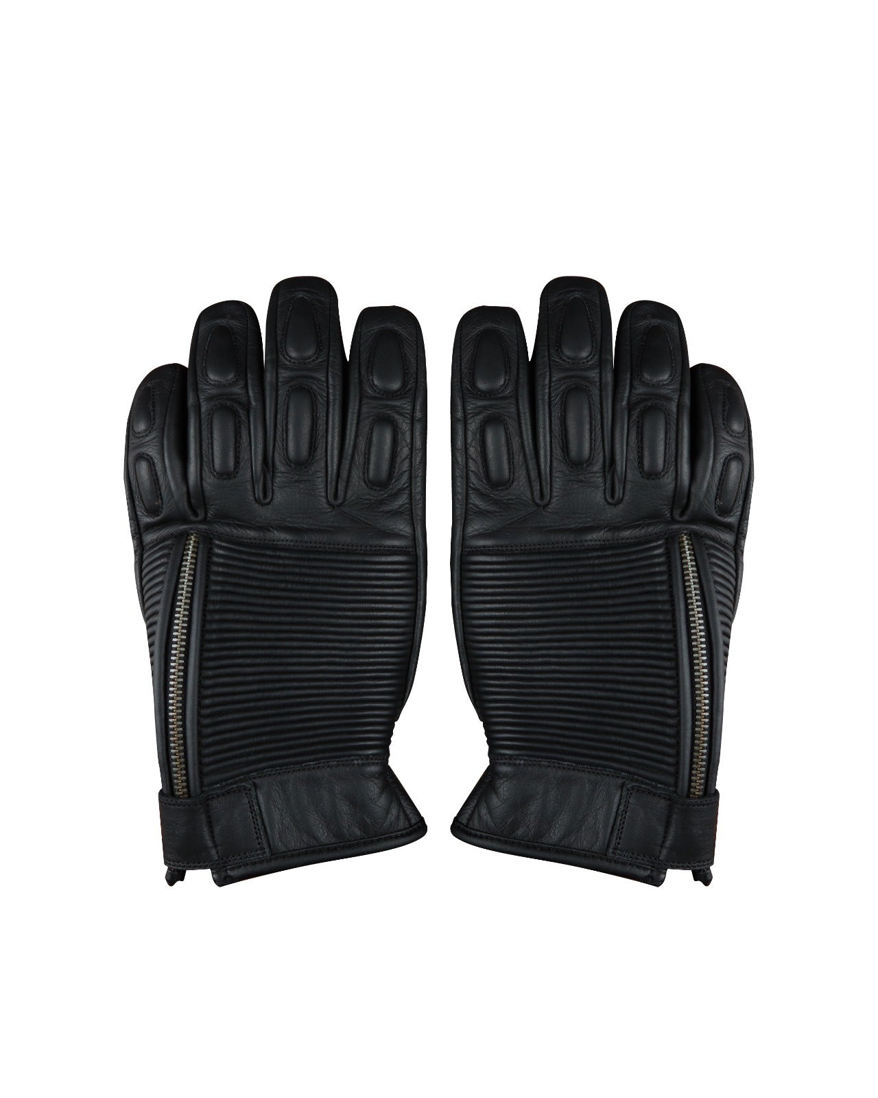 Gloves Leather Black - OZ MOTOGEAR