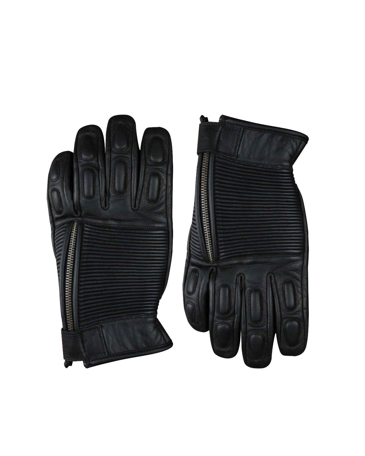 Gloves Leather Black - OZ MOTOGEAR