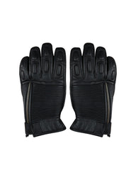 Gloves Leather Black - OZ MOTOGEAR