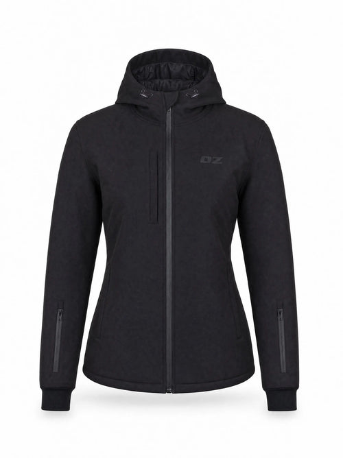 Ladies Softshell Kevlar Motorcycle Hoodie in Black