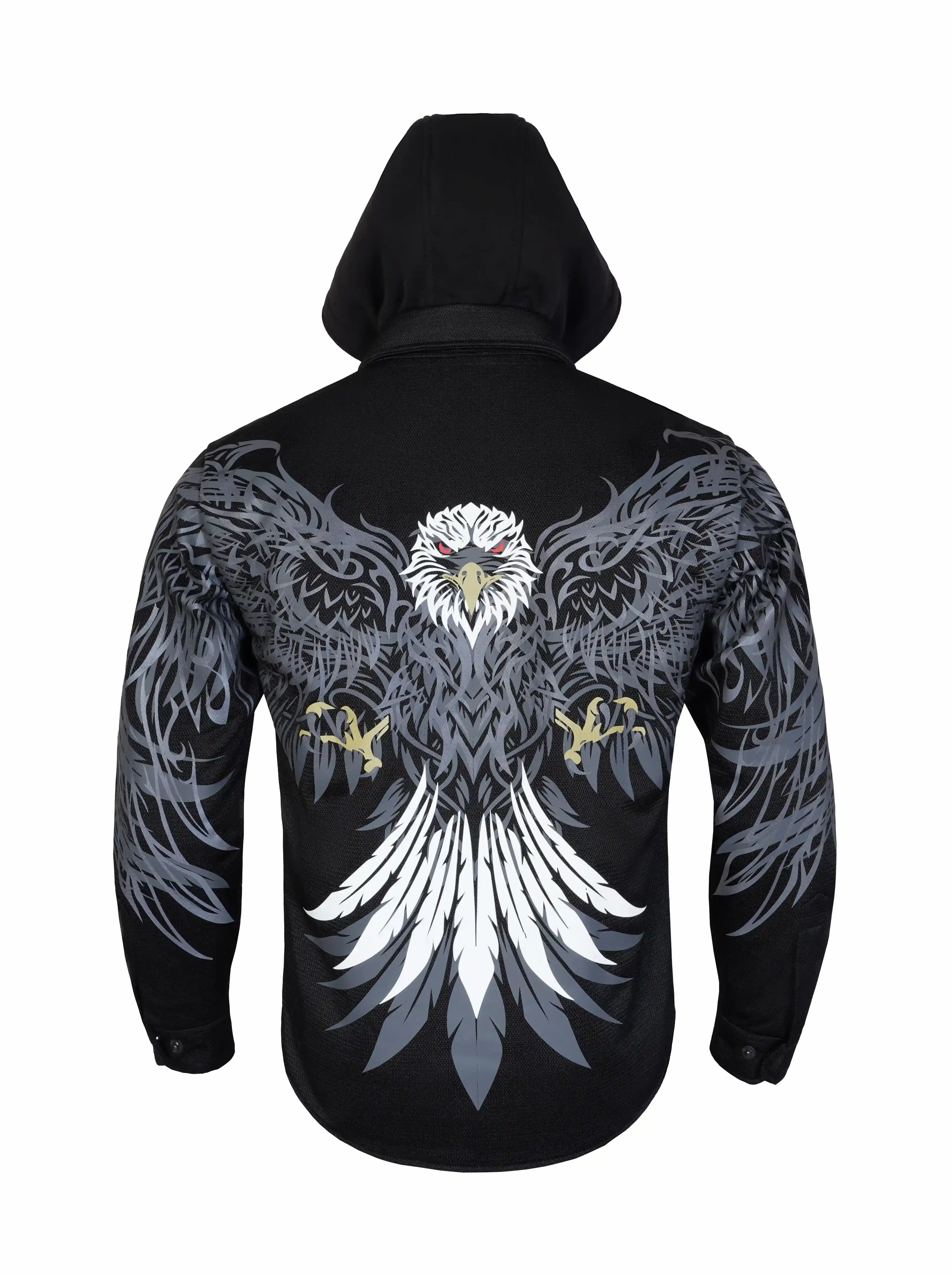 Mens Drifter  Night Hawk reflective hooded Mesh Shirt — Ashborne Series - Level 2 Protected - OZ MOTOGEAR