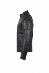 Men's Premium Leather Jacket Black - OZ MOTOGEAR