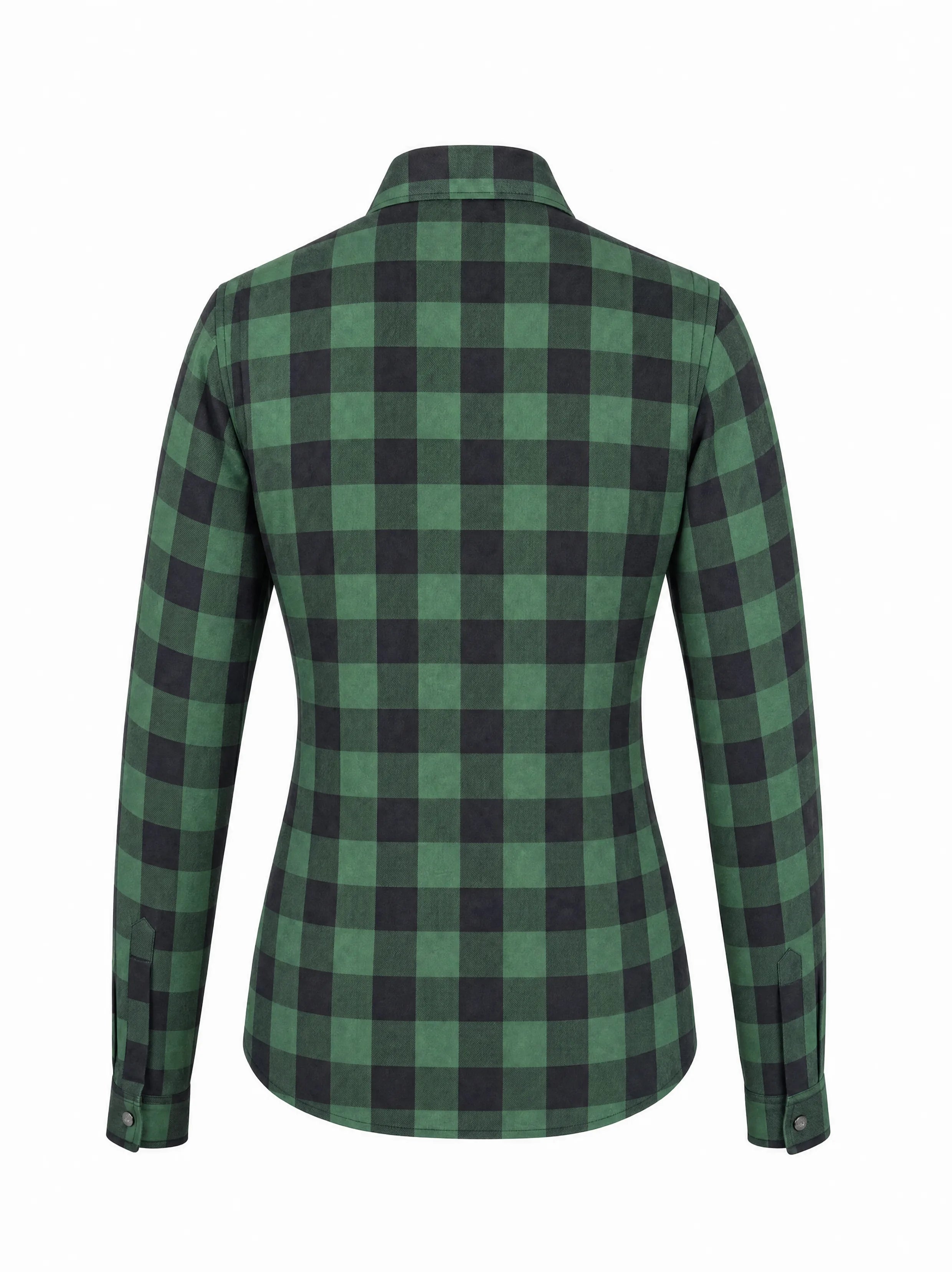 Ladies Motorcycle Flannel Shirt CE AA Certified Green & Black - OZ MOTOGEAR