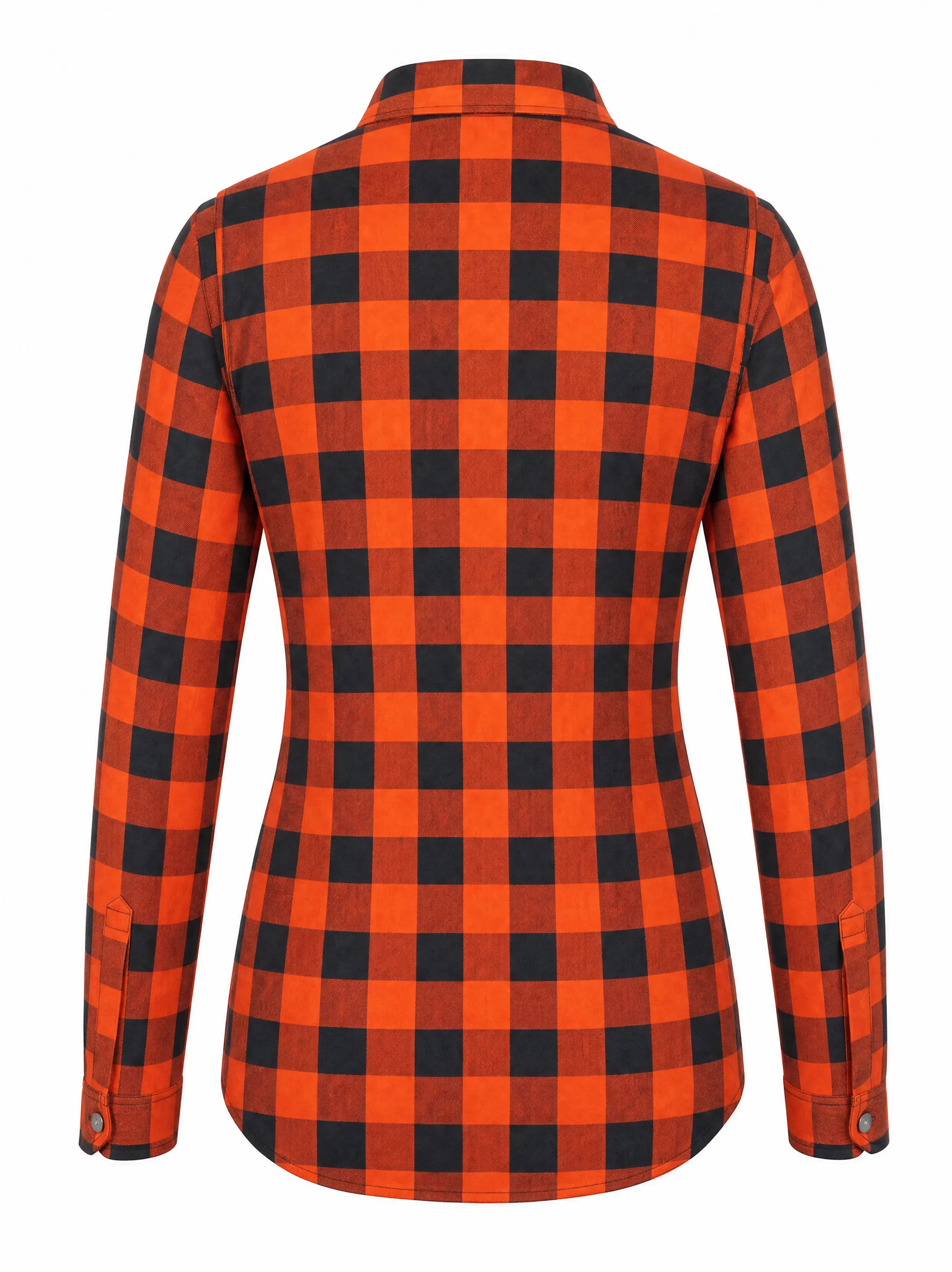 Ladies Motorcycle Flannel Shirt CE AA Certified Orange & Black - OZ MOTOGEAR
