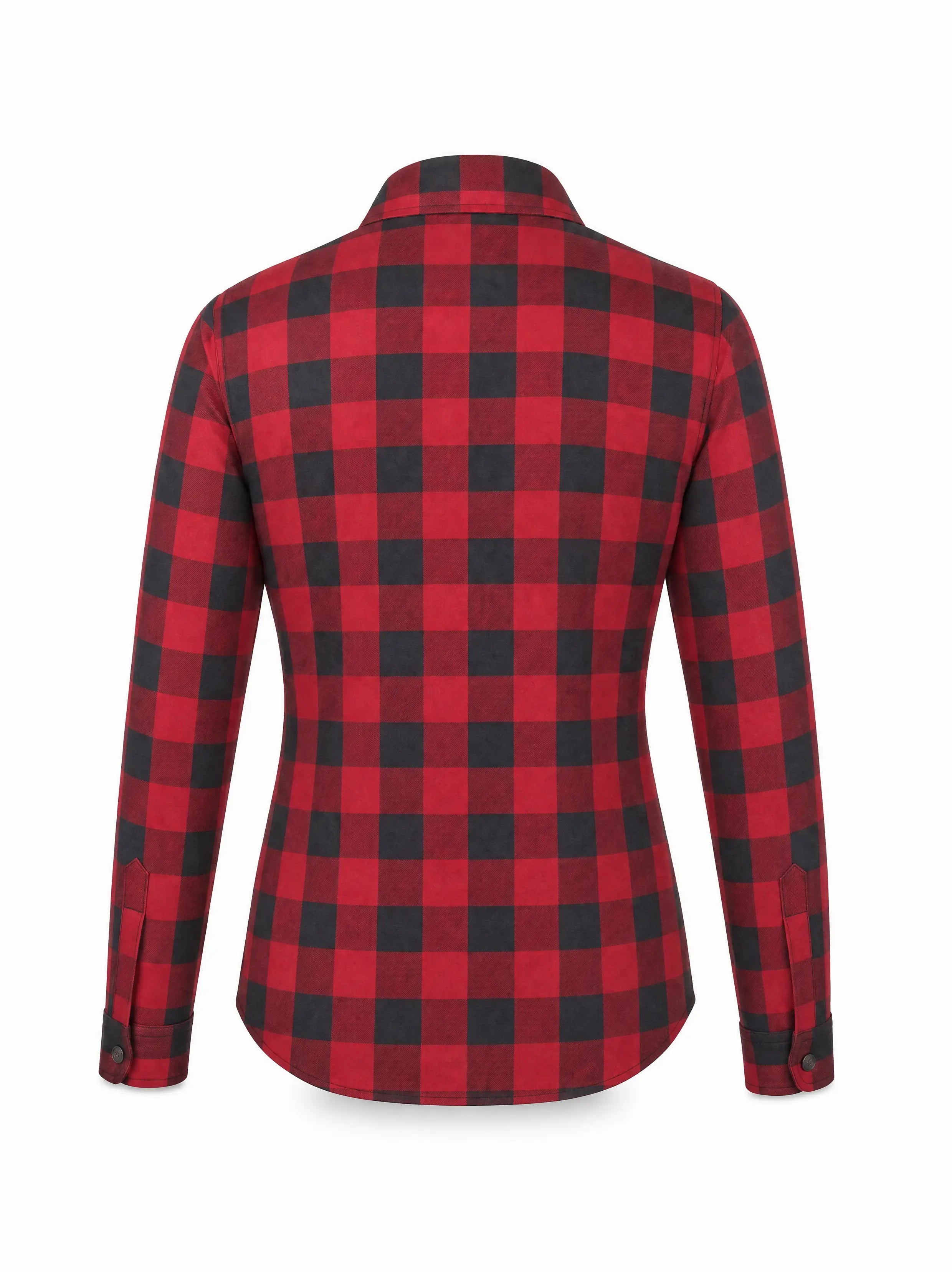 Ladies Motorcycle Flannel Shirt CE AA Certified Red & Black - OZ MOTOGEAR