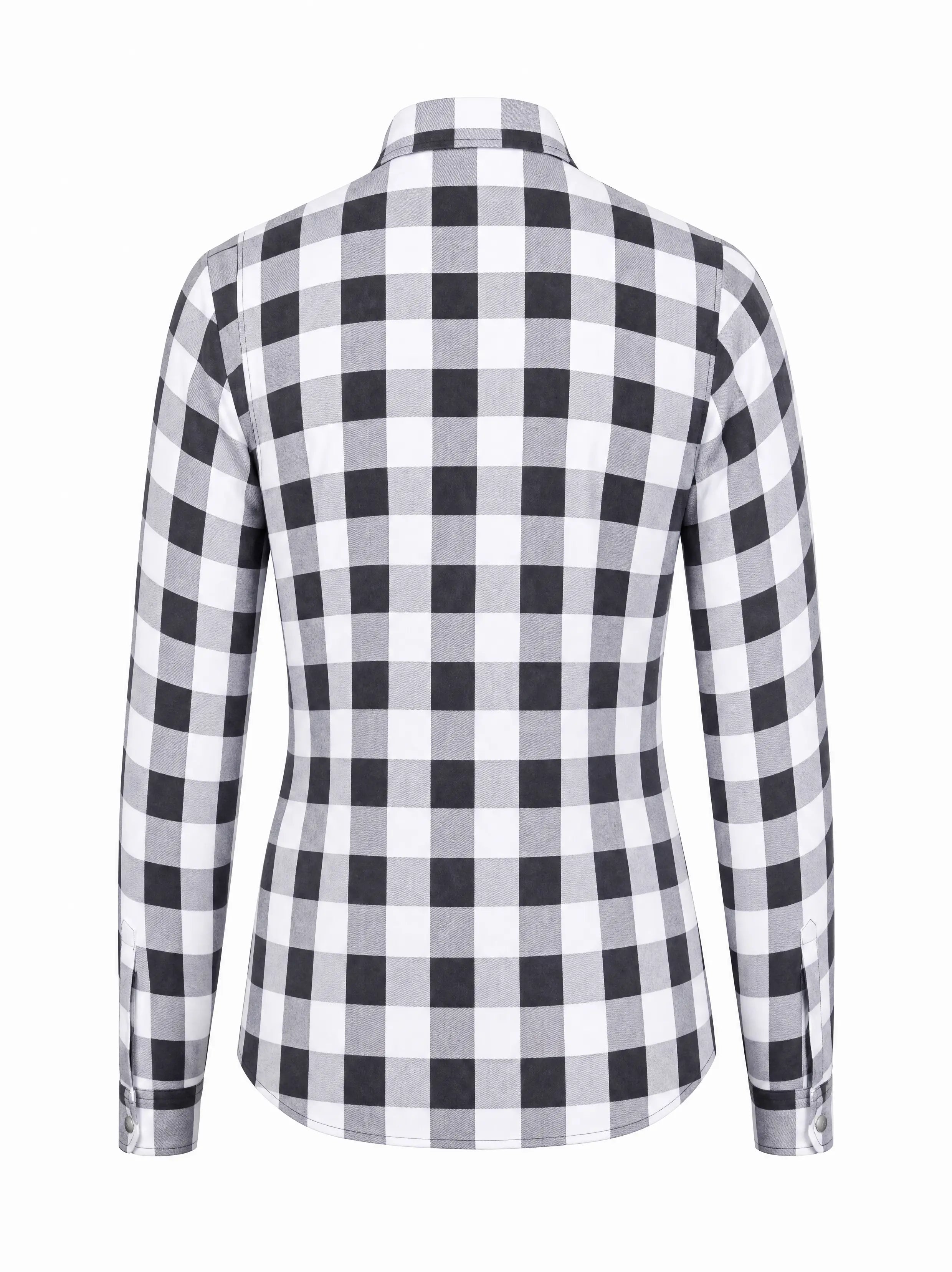 Ladies Motorcycle Flannel Shirt CE AA Certified Black & White - OZ MOTOGEAR
