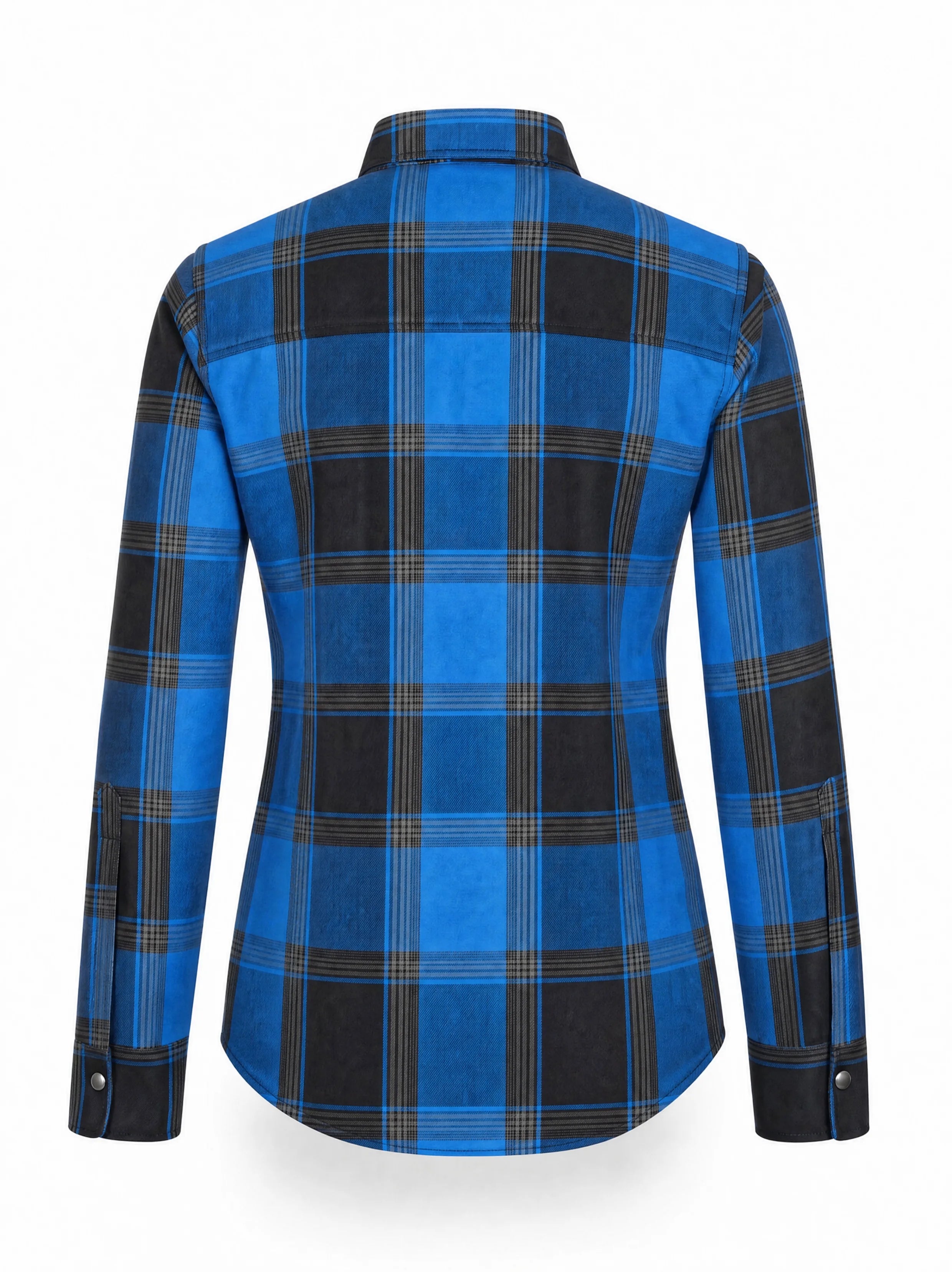Ladies Motorcycle Flannel Shirt CE AAA Certified Dark Blue - OZ MOTOGEAR