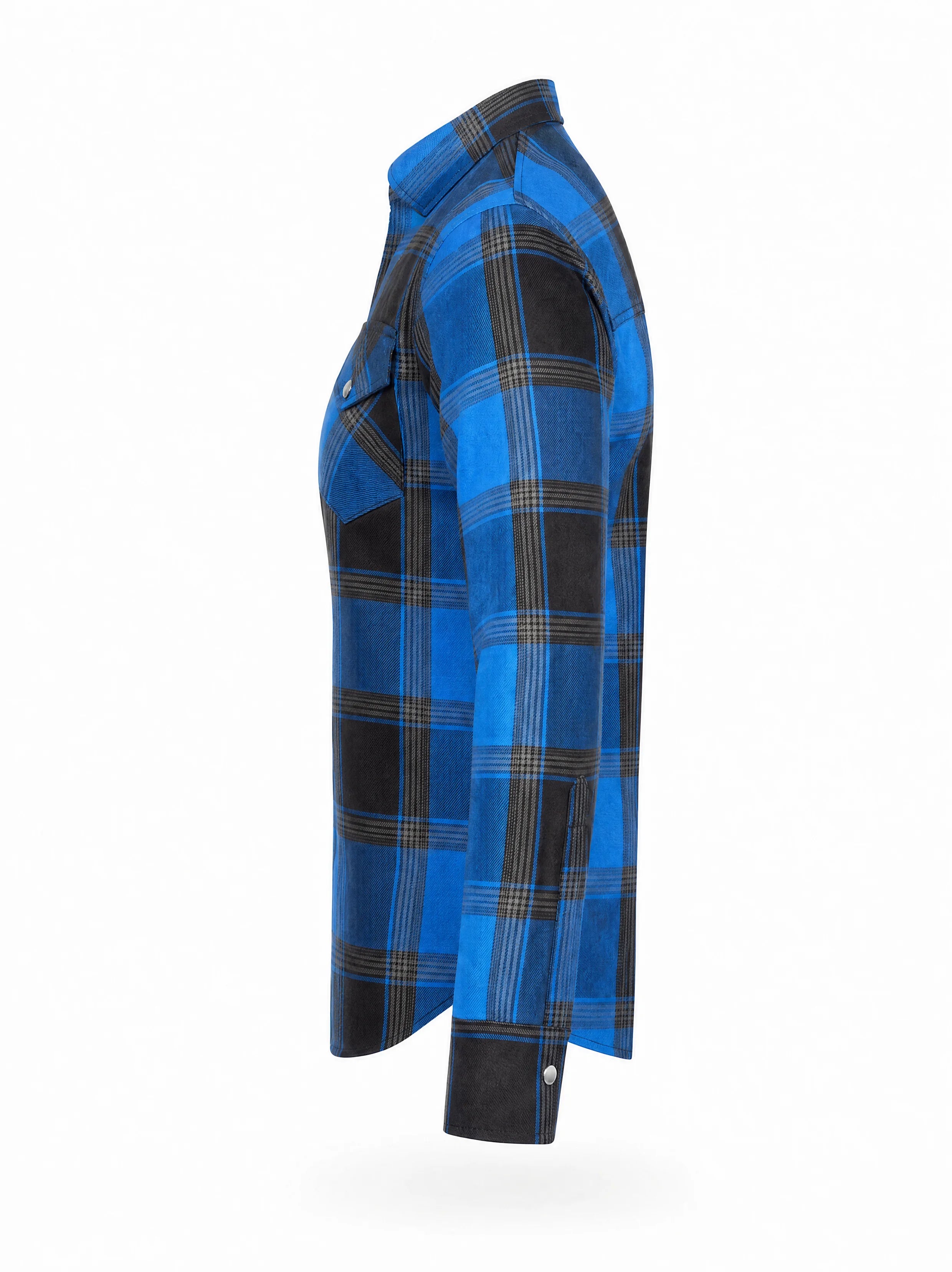 Ladies Motorcycle Flannel Shirt CE AAA Certified Dark Blue - OZ MOTOGEAR