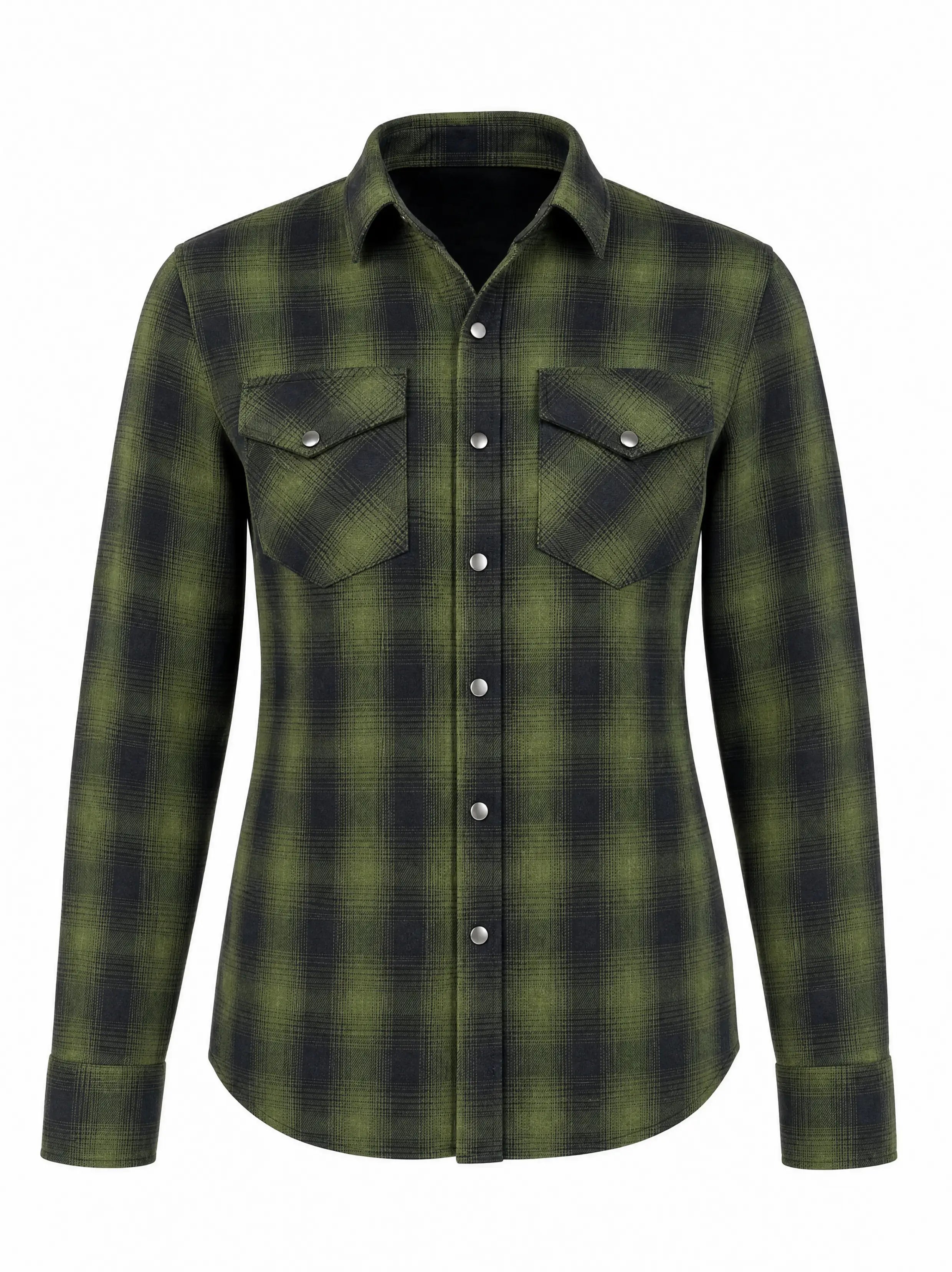 Ladies Motorcycle Flannel Shirt CE AAA Certified Muted Green - OZ MOTOGEAR