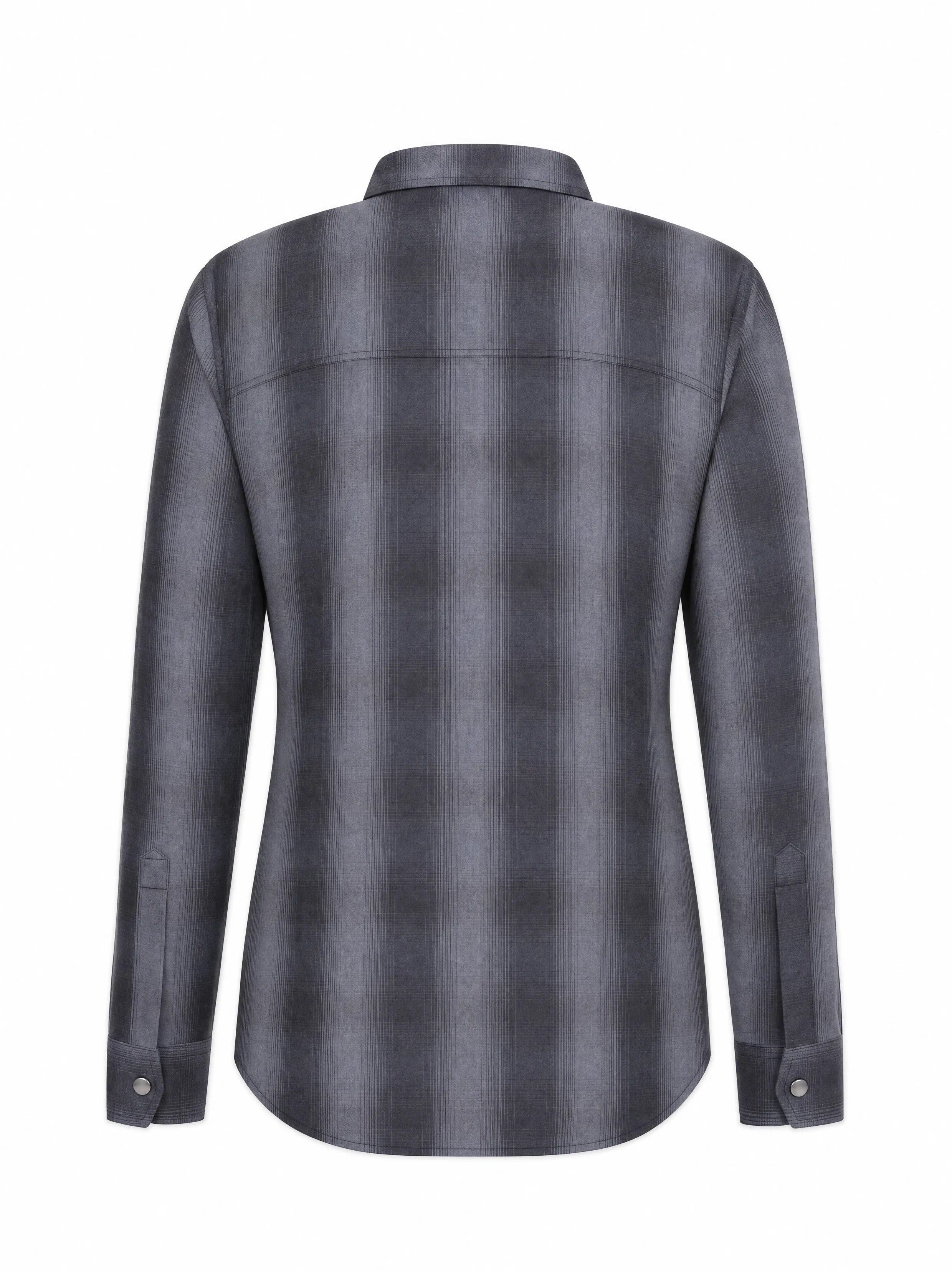 Ladies Motorcycle Flannel Shirt CE AAA Certified Grey Check - OZ MOTOGEAR