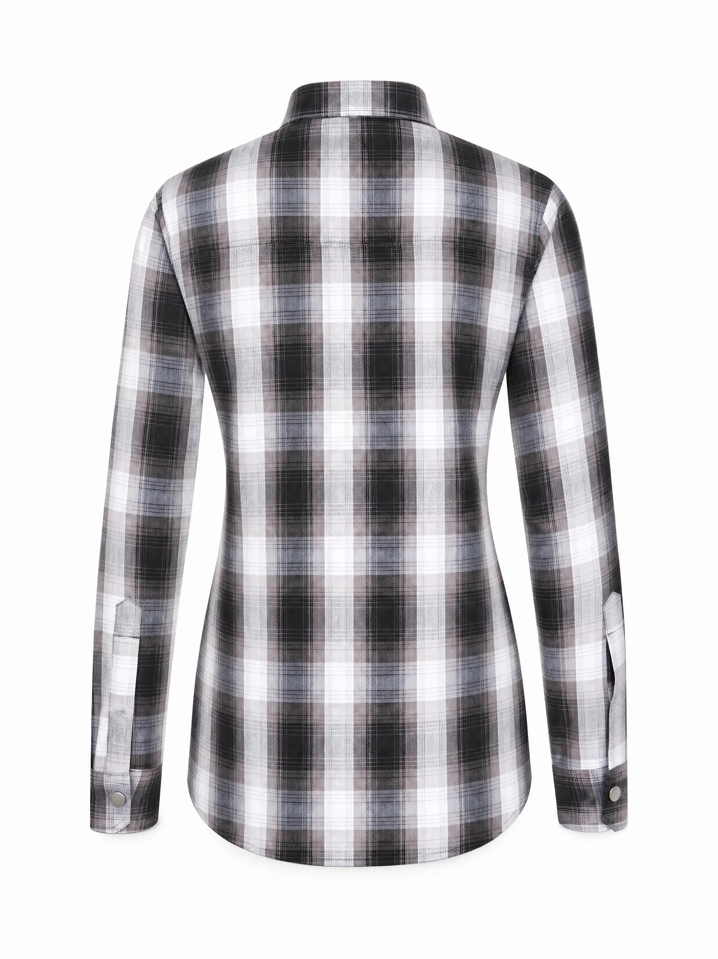 Ladies Motorcycle Flannel Shirt CE AAA Certified White & Black - OZ MOTOGEAR