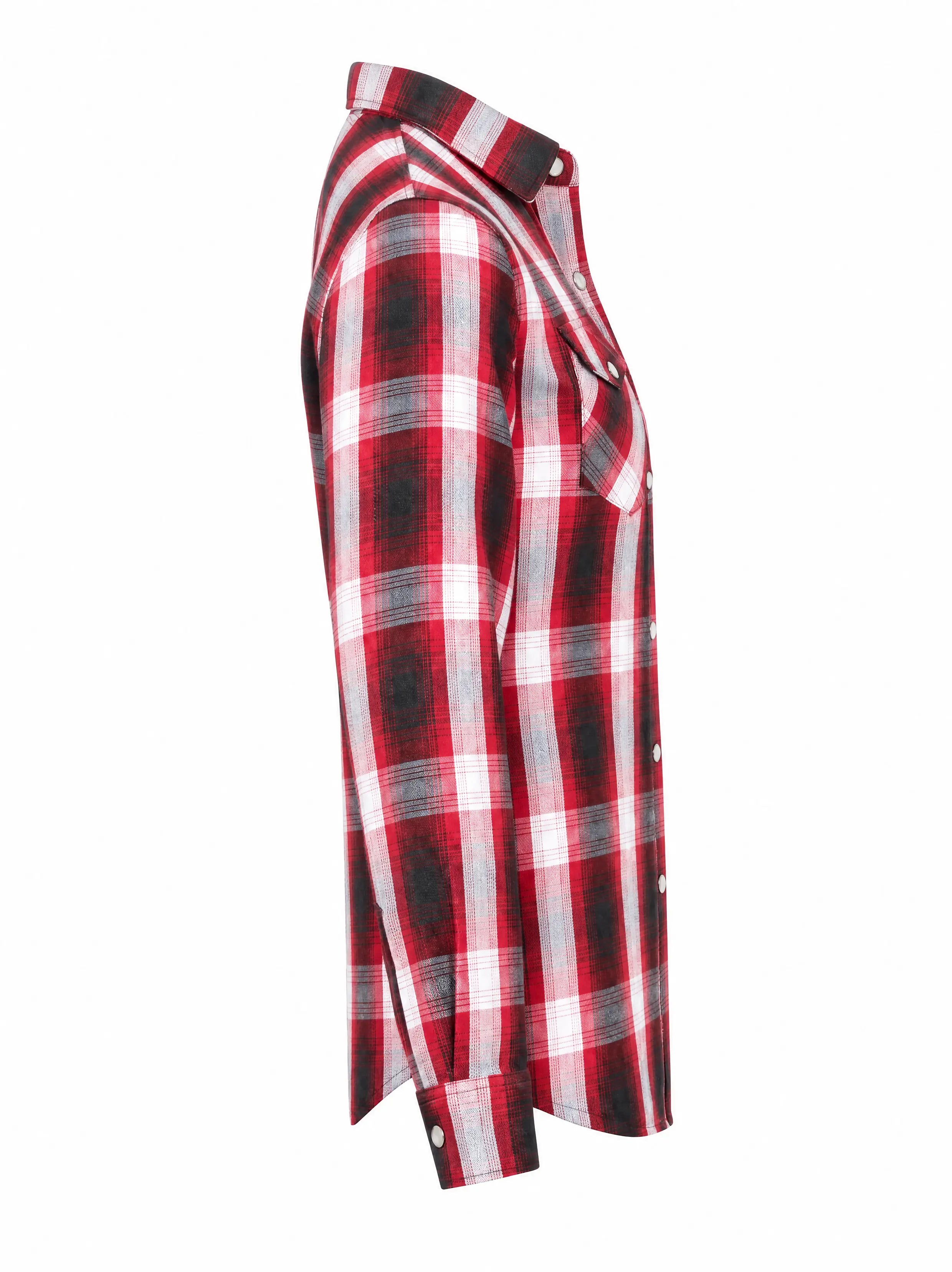 Ladies Motorcycle Flannel Shirt CE AAA Certified Red & White - OZ MOTOGEAR