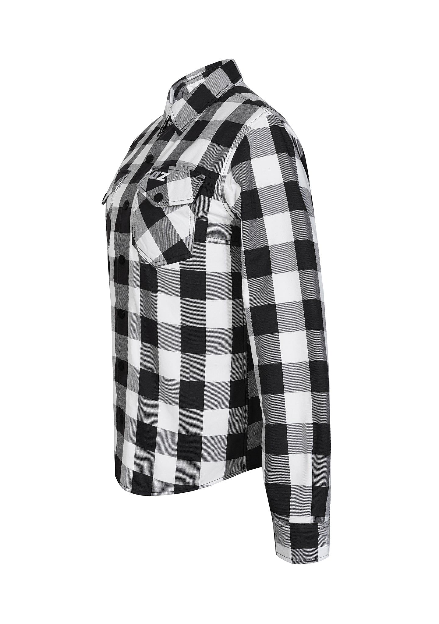 Highway66 Ladies Flannel Shirt Black & White - CE AA Certified - OZ MOTOGEAR - OZ MOTOGEAR