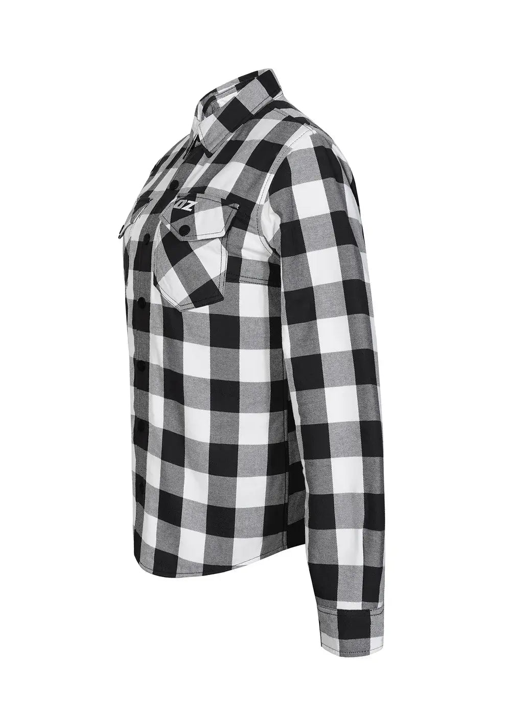Highway66 Ladies Flannel Shirt Black & White - CE AA Certified - OZ MOTOGEAR