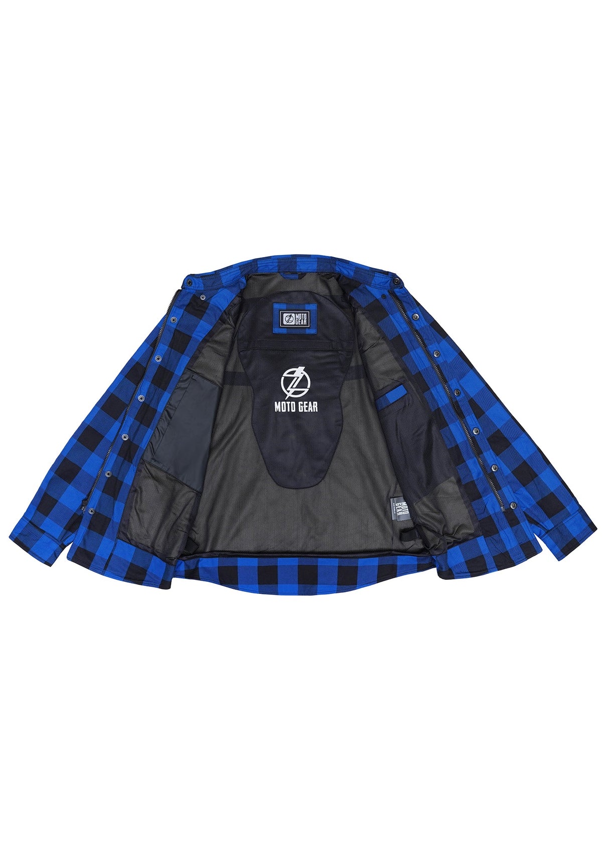 Highway66 Ladies Flannel Shirt Blue & Black - CE AA Certified - OZ MOTOGEAR - OZ MOTOGEAR