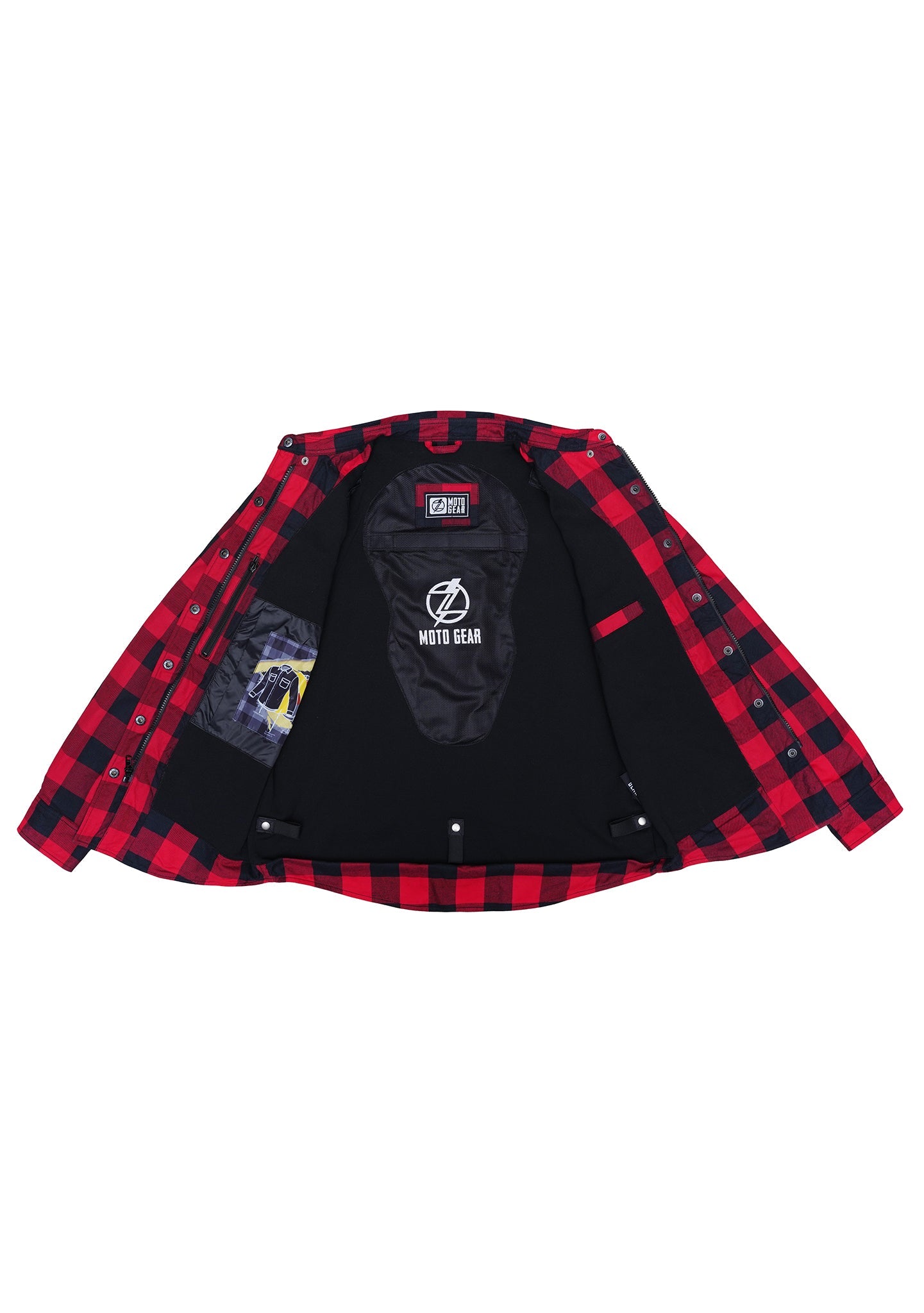 Highway66 Ladies Flannel Shirt Bright Red & Black - CE AA Certified - OZ MOTOGEAR - OZ MOTOGEAR