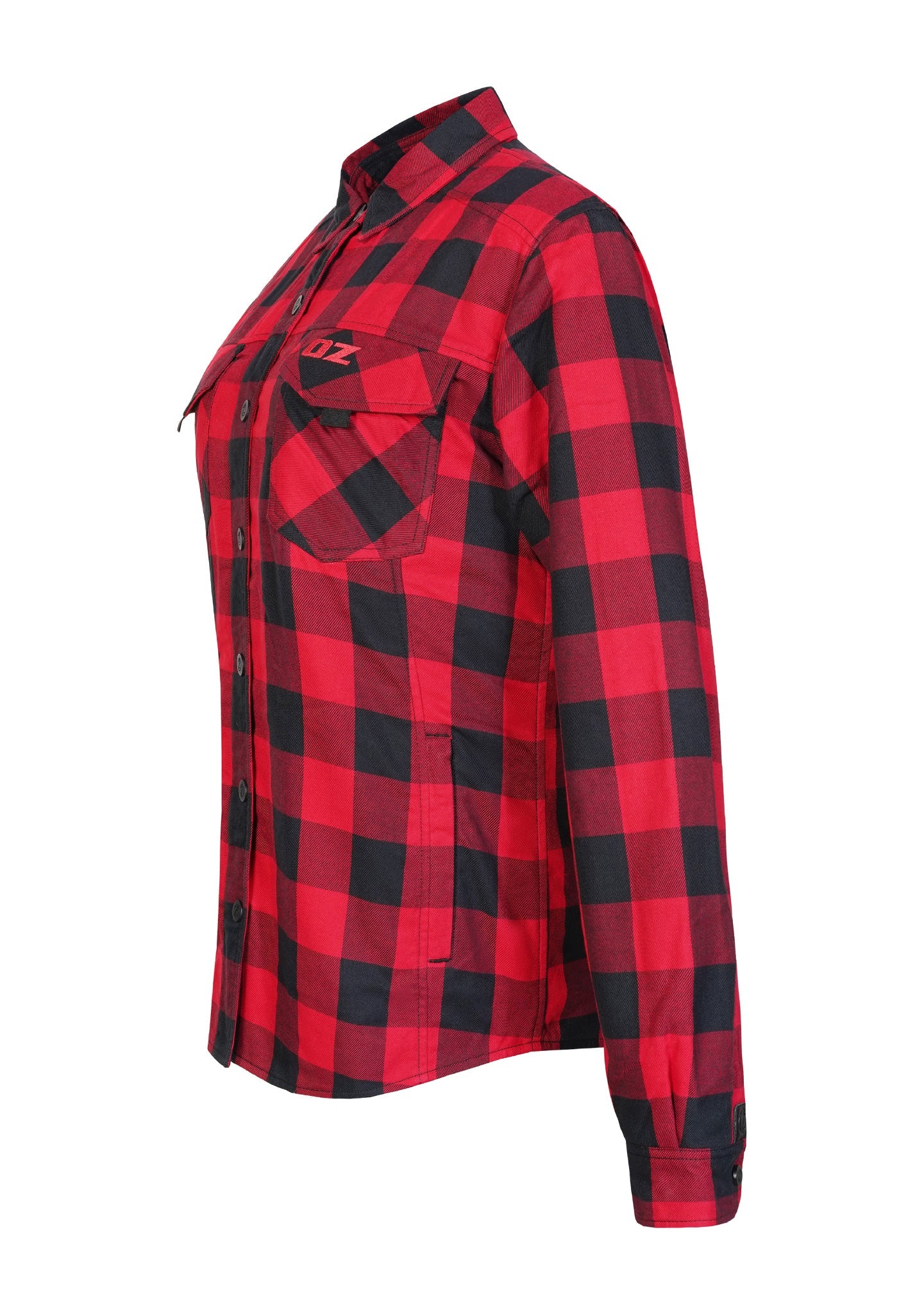 Highway66 Ladies Flannel Shirt Bright Red & Black - CE AA Certified - OZ MOTOGEAR - OZ MOTOGEAR