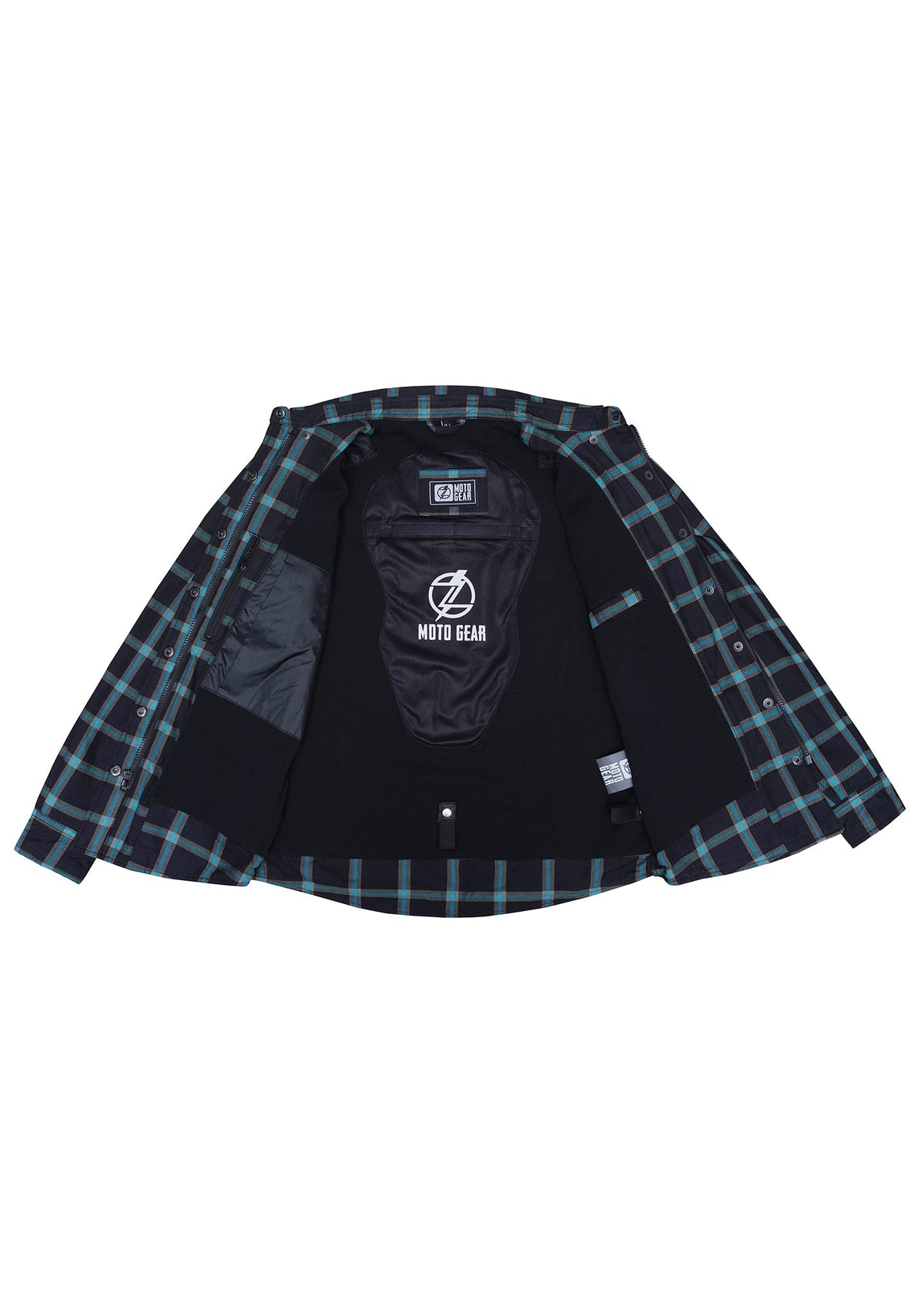 Highway66 Ladies Flannel Shirt Obsidian Wave - CE AAA Certified - OZ MOTOGEAR - OZ MOTOGEAR