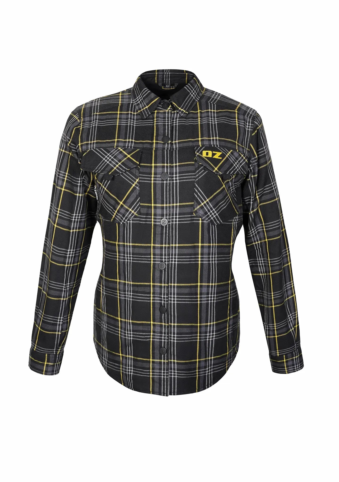Highway66 Ladies Flannel Shirt Onyx Volt - CE AAA Certified - OZ MOTOGEAR - OZ MOTOGEAR