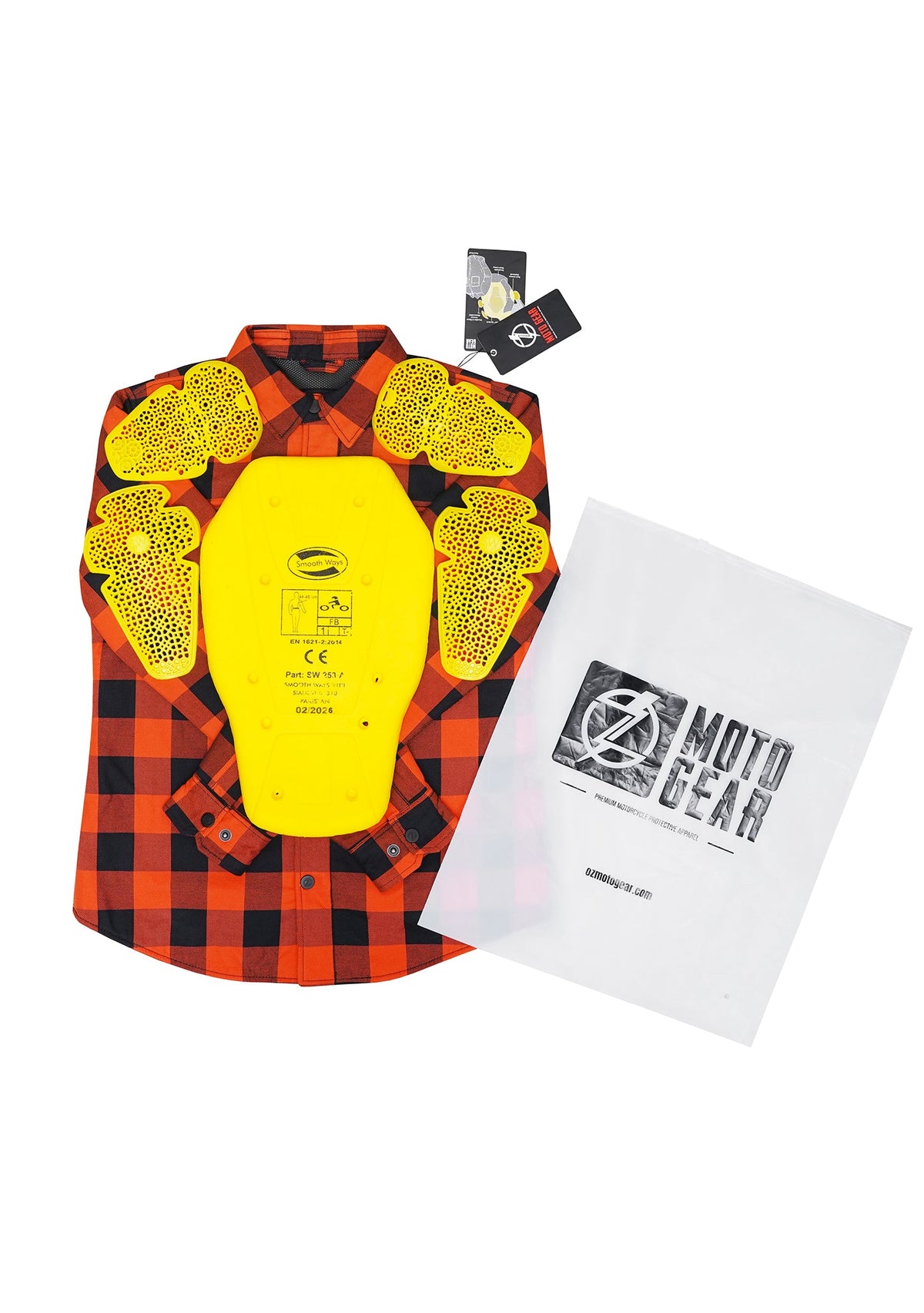Highway66 Ladies Flannel Shirt Orange & Black - CE AA Certified - OZ MOTOGEAR - OZ MOTOGEAR