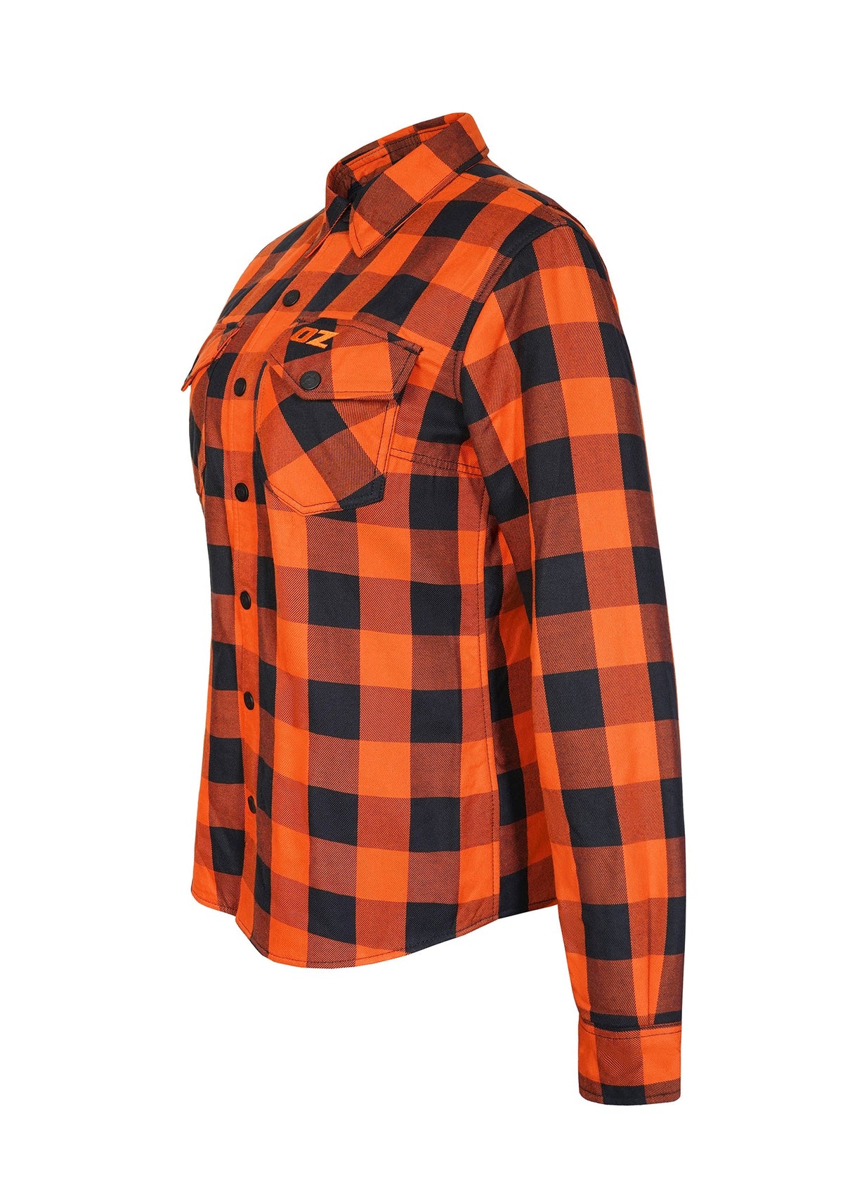 Highway66 Ladies Flannel Shirt Orange & Black - CE AA Certified - OZ MOTOGEAR - OZ MOTOGEAR