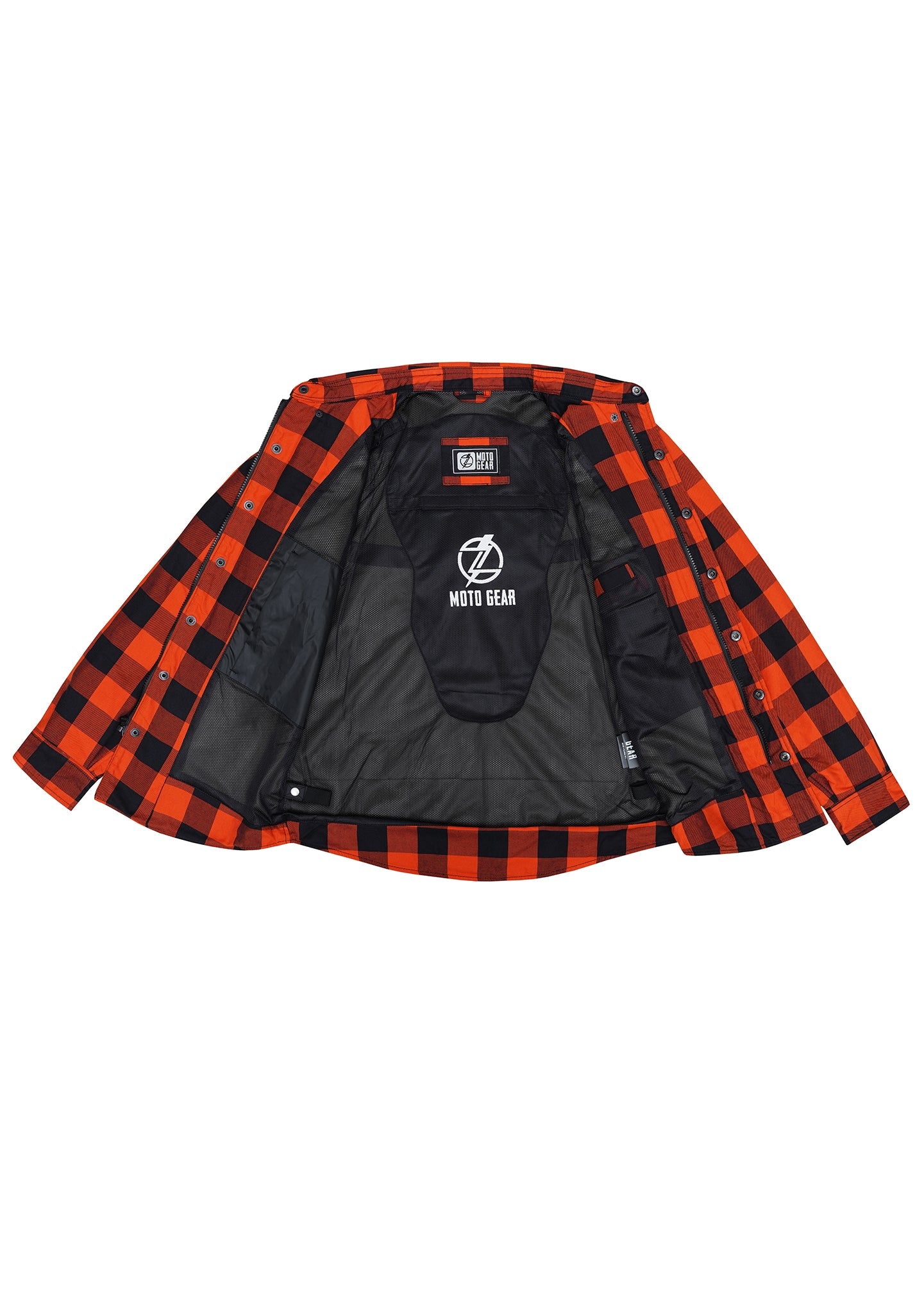 Highway66 Ladies Flannel Shirt Orange & Black - CE AA Certified - OZ MOTOGEAR - OZ MOTOGEAR