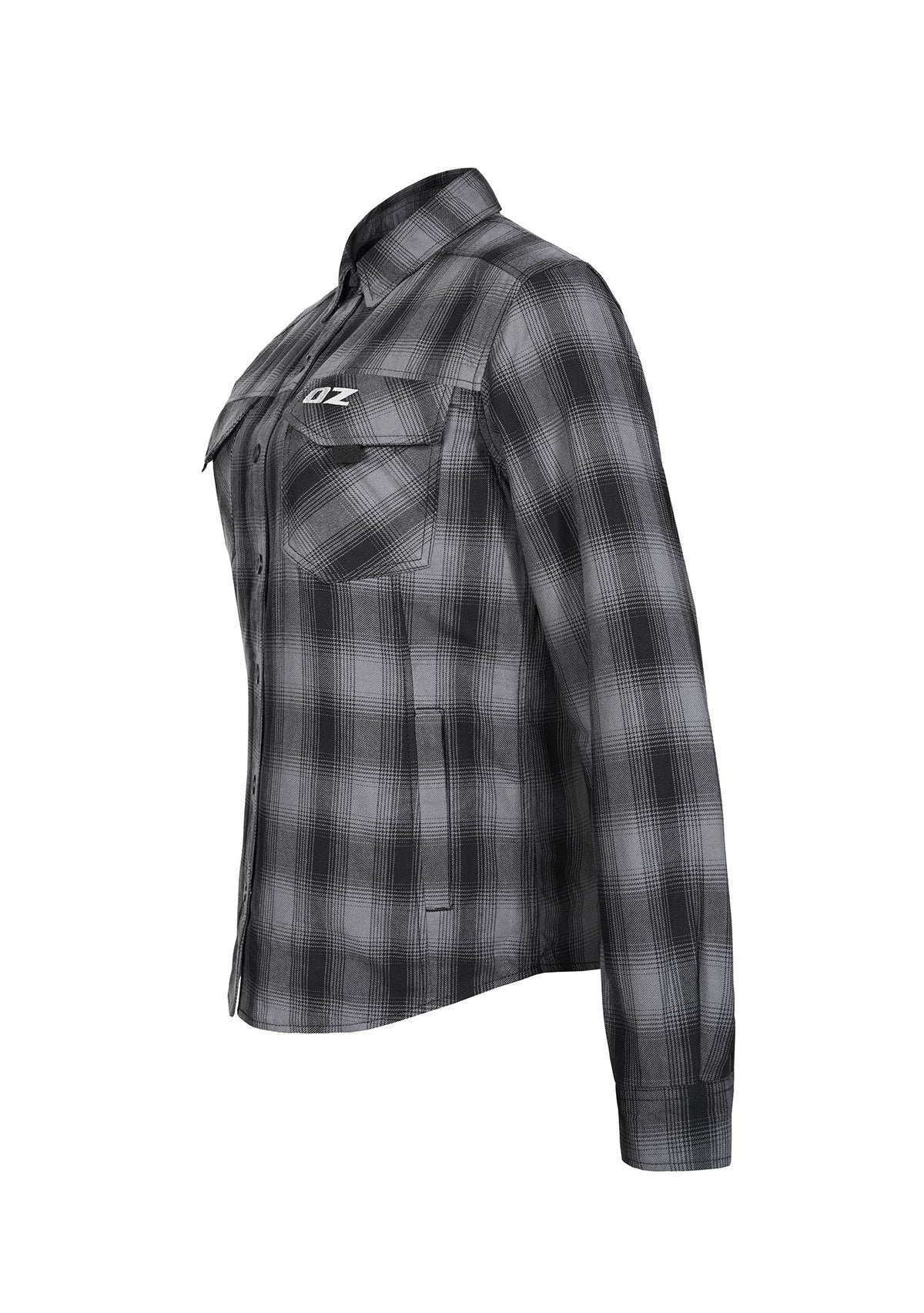 Highway66 Ladies Flannel Shirt Step-Up Black & Grey - CE AA Certified - OZ MOTOGEAR - OZ MOTOGEAR