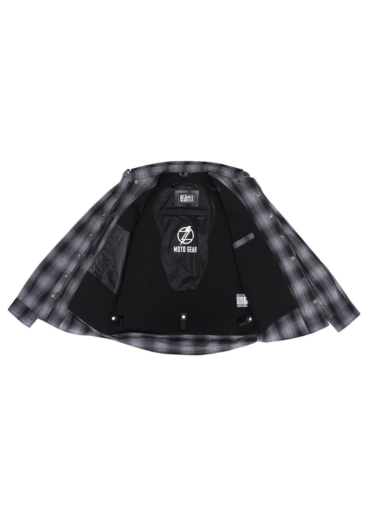 Highway66 Ladies Flannel Shirt Step-Up Black & Grey - CE AA Certified - OZ MOTOGEAR - OZ MOTOGEAR