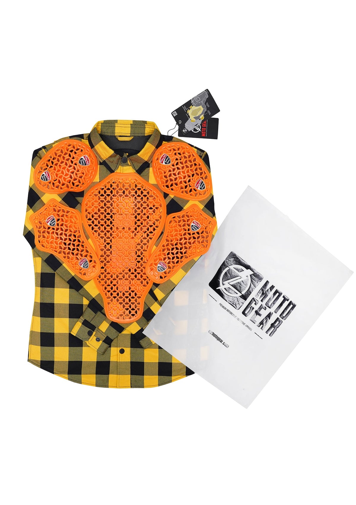 Highway66 Ladies Flannel Shirt Yellow & Black - CE AA Certified - OZ MOTOGEAR - OZ MOTOGEAR