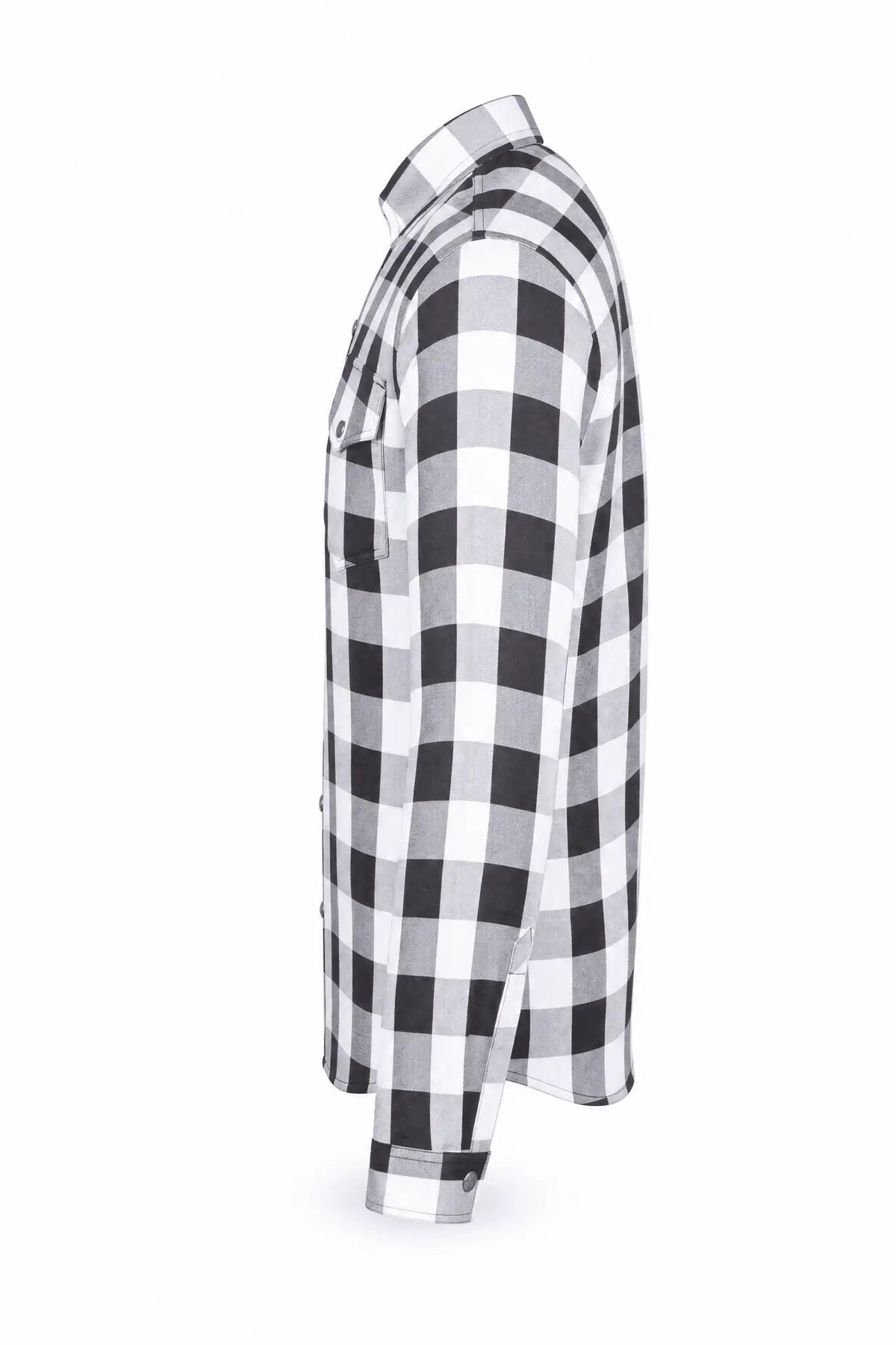 Highway66 Men's Flannel Shirt Black & White - CE AA Certified - OZ MOTOGEAR - OZ MOTOGEAR