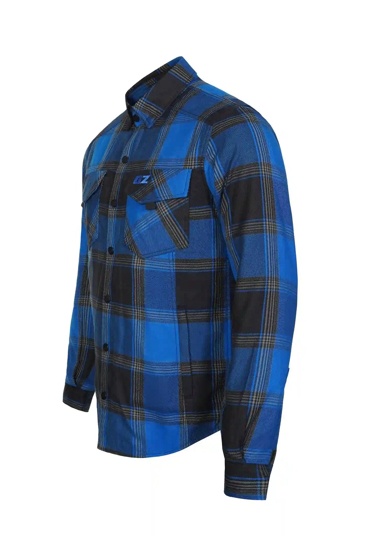 Highway66 Men's Flannel Shirt Blue Ridge - CE AAA Protected - OZ MOTOGEAR - OZ MOTOGEAR
