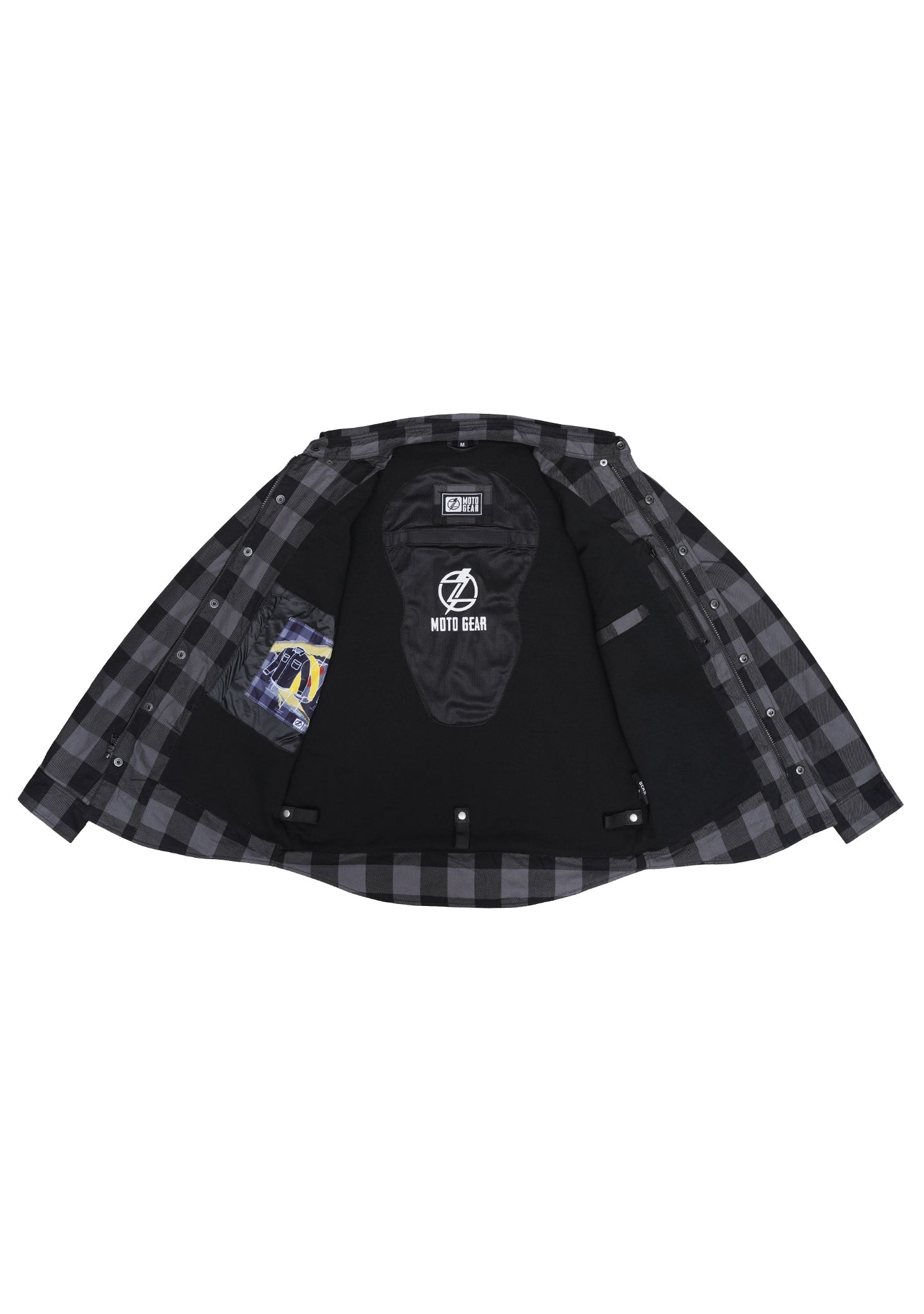 Highway66 Men's Flannel Shirt Grey & Black - CE AA Certified - OZ MOTOGEAR - OZ MOTOGEAR