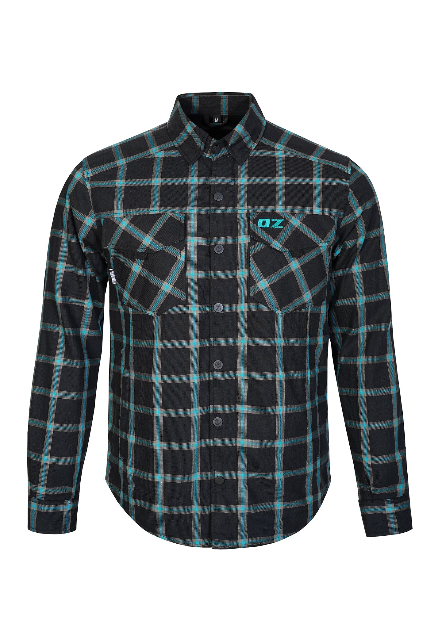 Highway66 Men's Flannel Shirt Obsidian Wave - CE AAA Certified - OZ MOTOGEAR - OZ MOTOGEAR