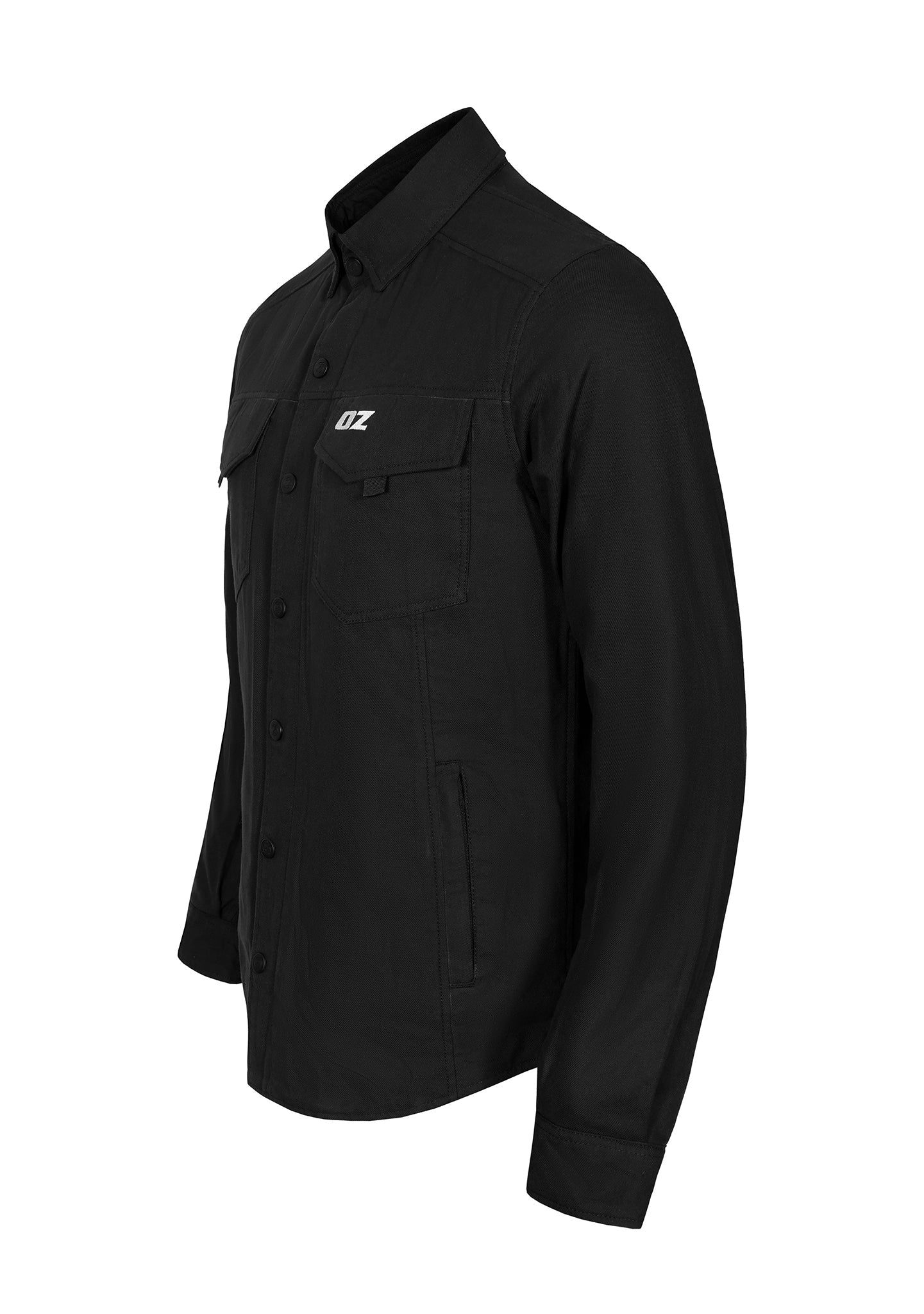 Highway66 Men's Flannel Shirt Solid Black - CE AA Certified - OZ MOTOGEAR - OZ MOTOGEAR