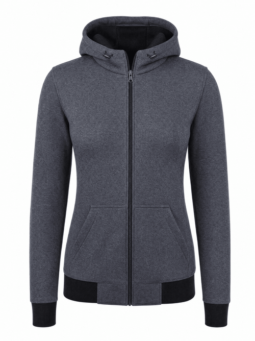Ladies Motorcycle Hoodie in Dark Grey