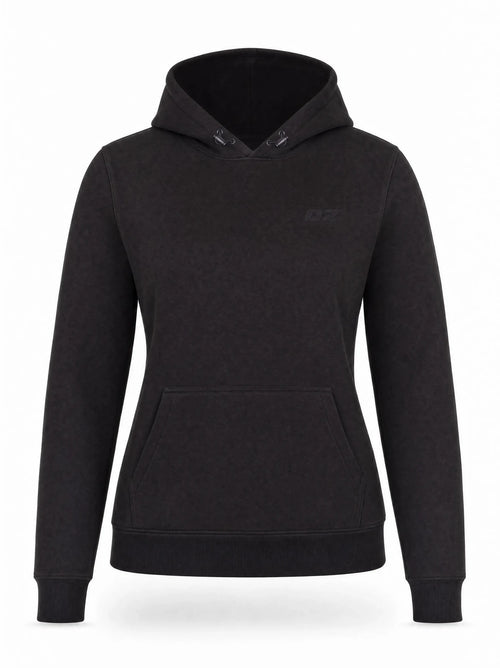 Ladies Motorcycle Pullover Hoodie in Black