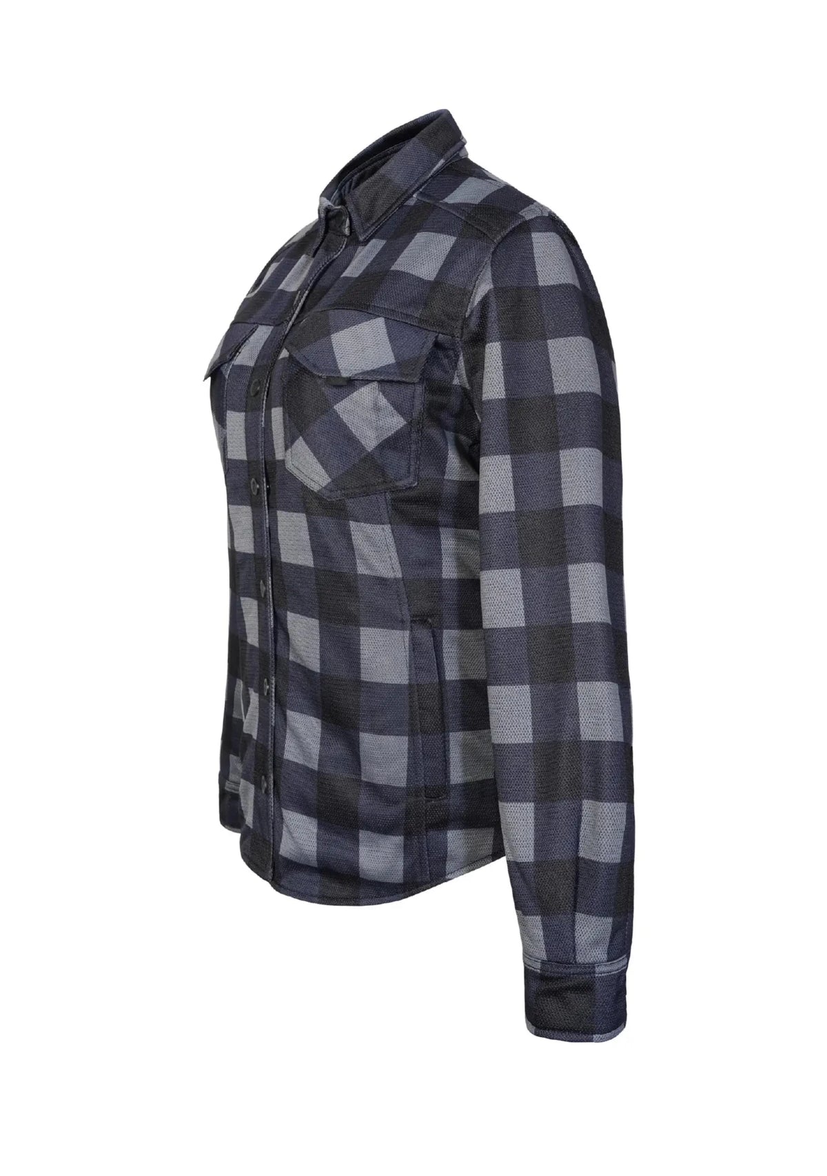 Ladies Drifter Mesh Shirt Blacktop Check - Level 2 Protected - OZ MOTOGEAR - OZ MOTOGEAR