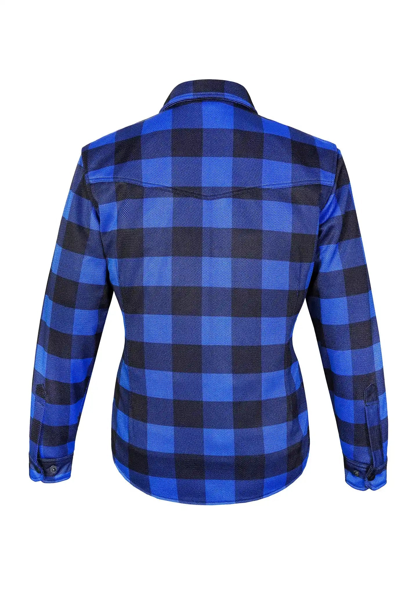 Ladies Drifter Mesh Shirt Blue Check - Level 2 Protected - OZ MOTOGEAR - OZ MOTOGEAR