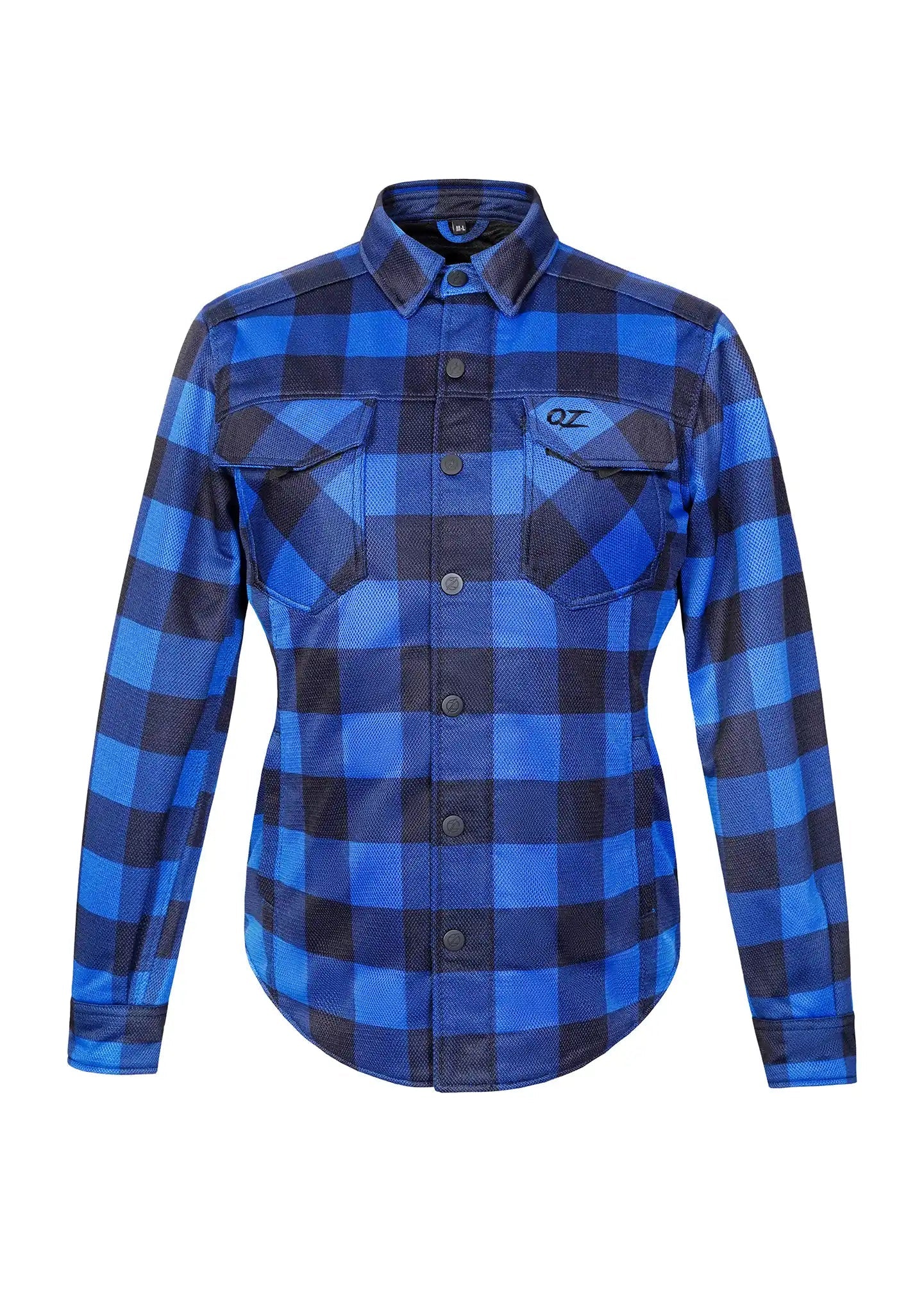 Ladies Drifter Mesh Shirt Blue Check - Level 2 Protected - OZ MOTOGEAR - OZ MOTOGEAR