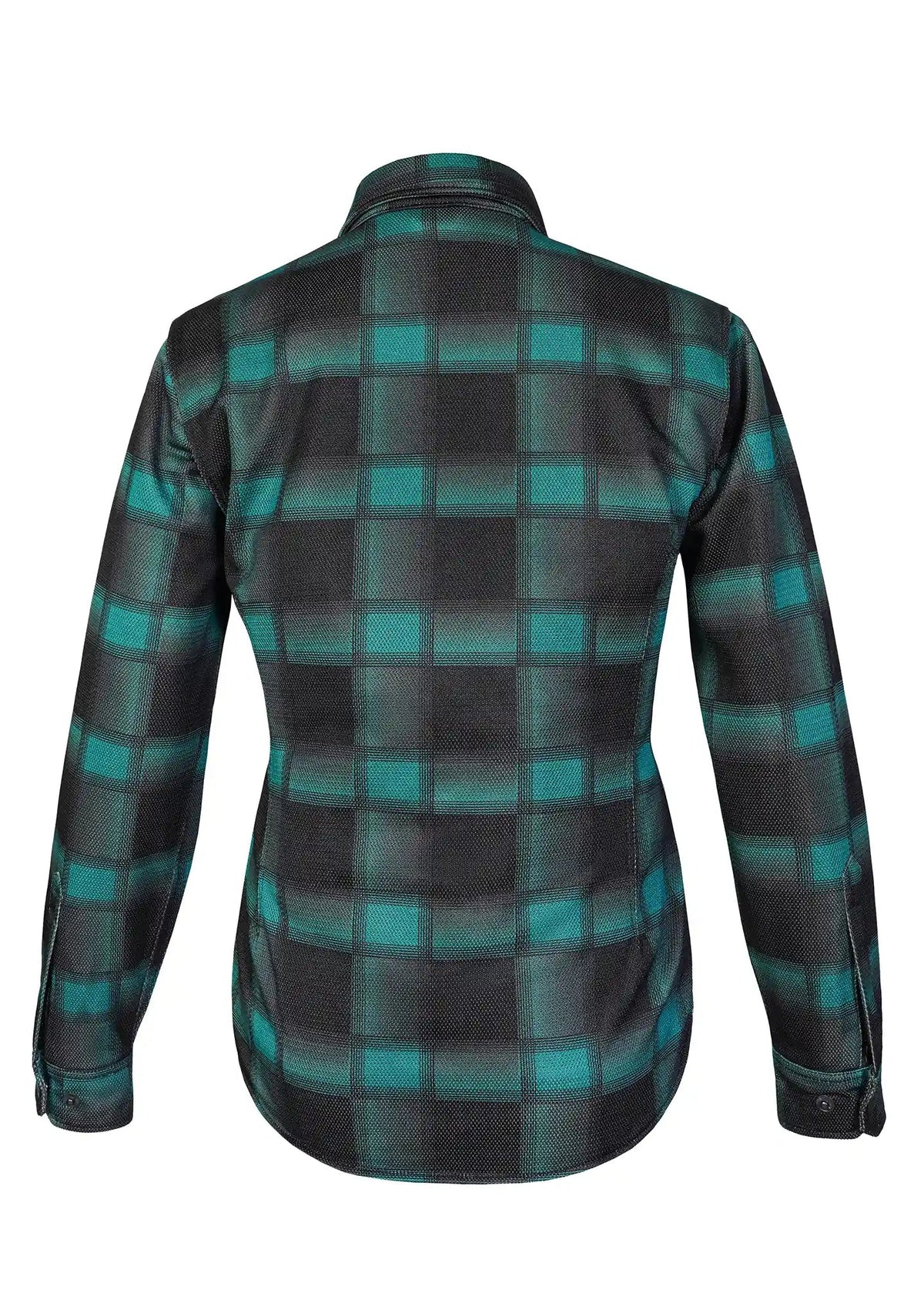 Ladies Drifter Mesh Shirt Emrald Check - Level 2 Protected - OZ MOTOGEAR - OZ MOTOGEAR