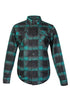 Camicia in rete da donna Drifter a quadri smeraldo - Protezione di livello 2 - OZ MOTOGEAR