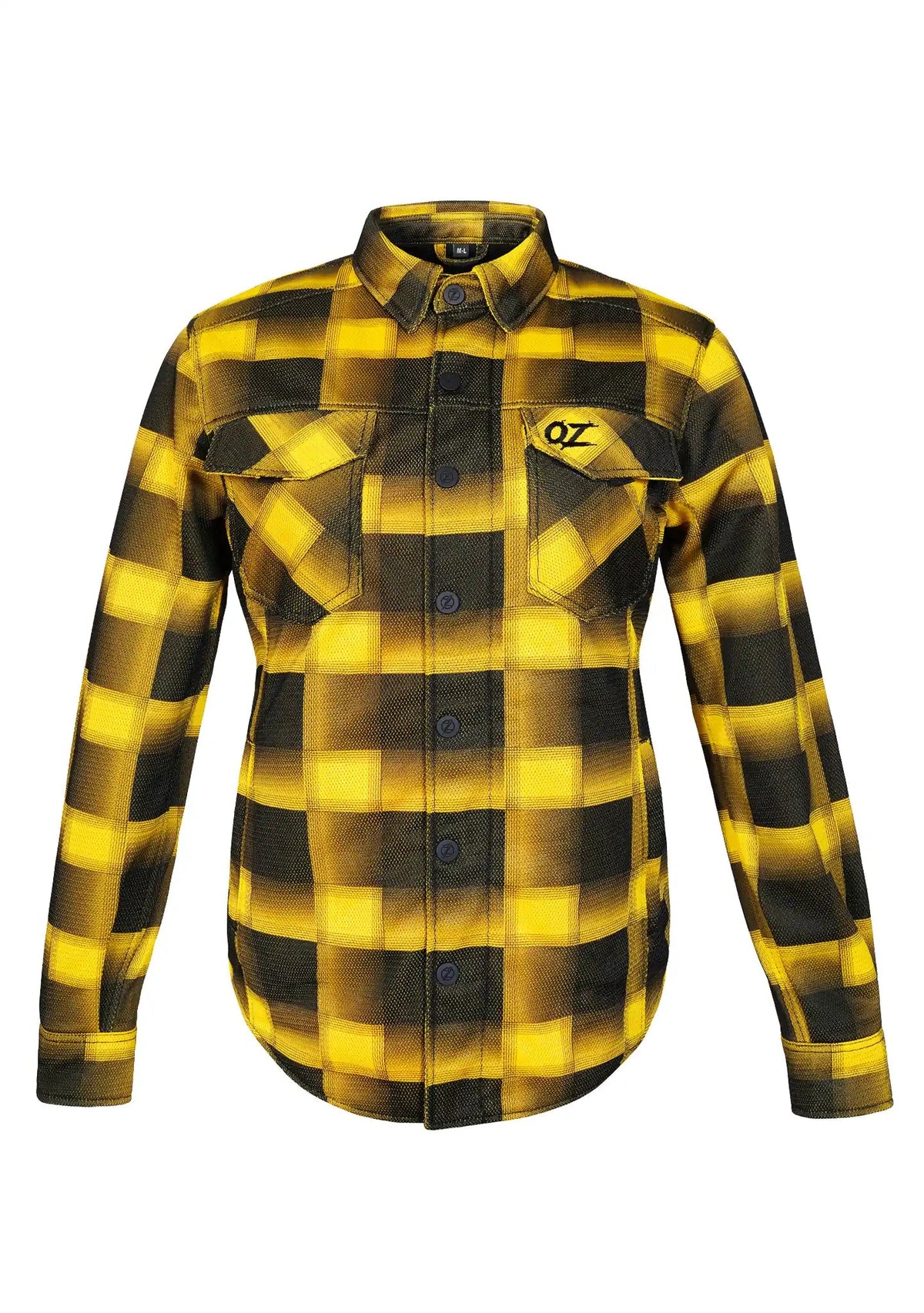 Ladies Drifter Mesh Shirt Golden Yellow Check - Level 2 Protected - OZ MOTOGEAR - OZ MOTOGEAR