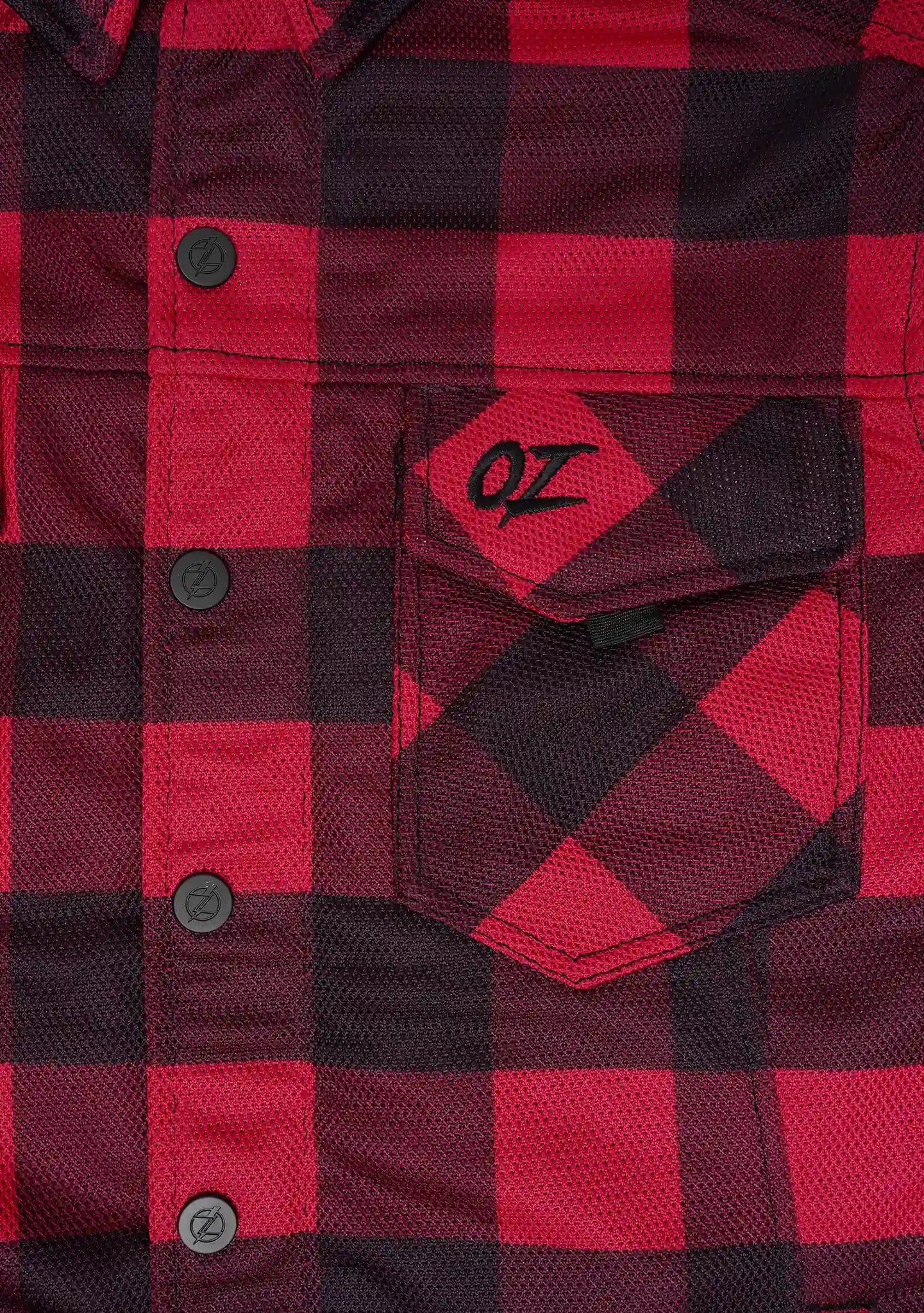 Ladies Drifter Mesh Shirt Red Check - Level 2 Protected - OZ MOTOGEAR - OZ MOTOGEAR