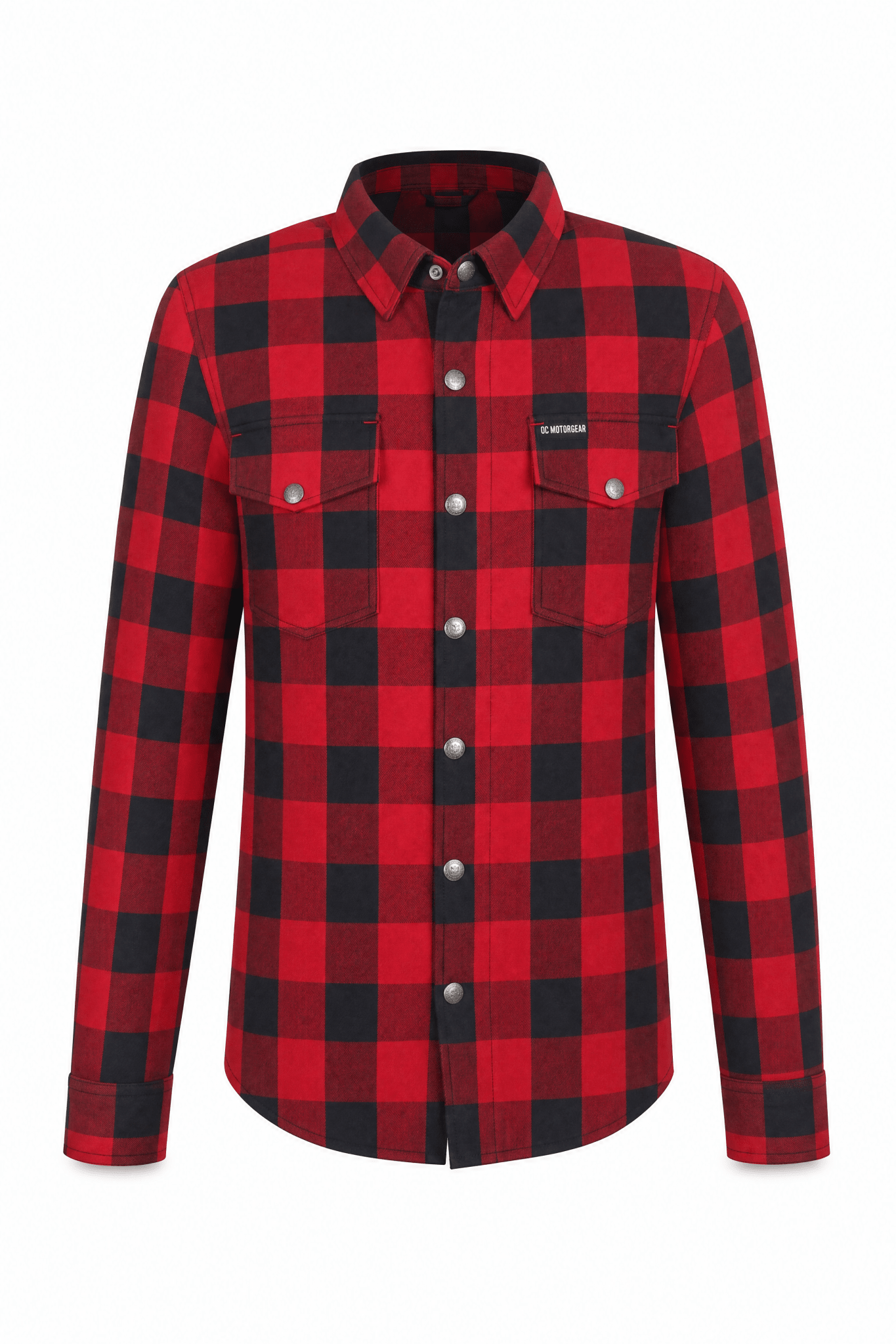 Ladies Motorcycle Flannel Shirt CE AAA Certified Red & Black - OZ MOTOGEAR - Oz Motogear