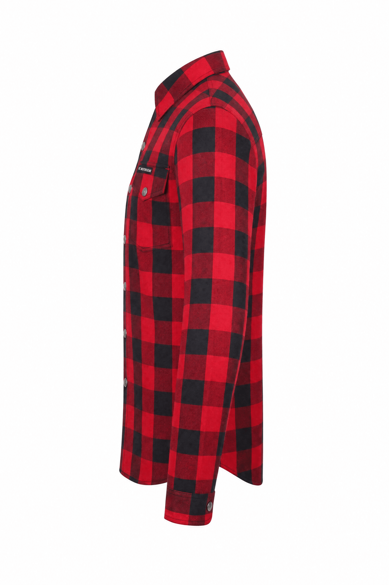 Ladies Motorcycle Flannel Shirt CE AAA Certified Red & Black - OZ MOTOGEAR - Oz Motogear