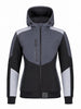 Felpa con cappuccio Softshell riflettente da donna BlackThorne Nero & Grigio - Protezione di Livello 2 - OZ MOTOGEAR